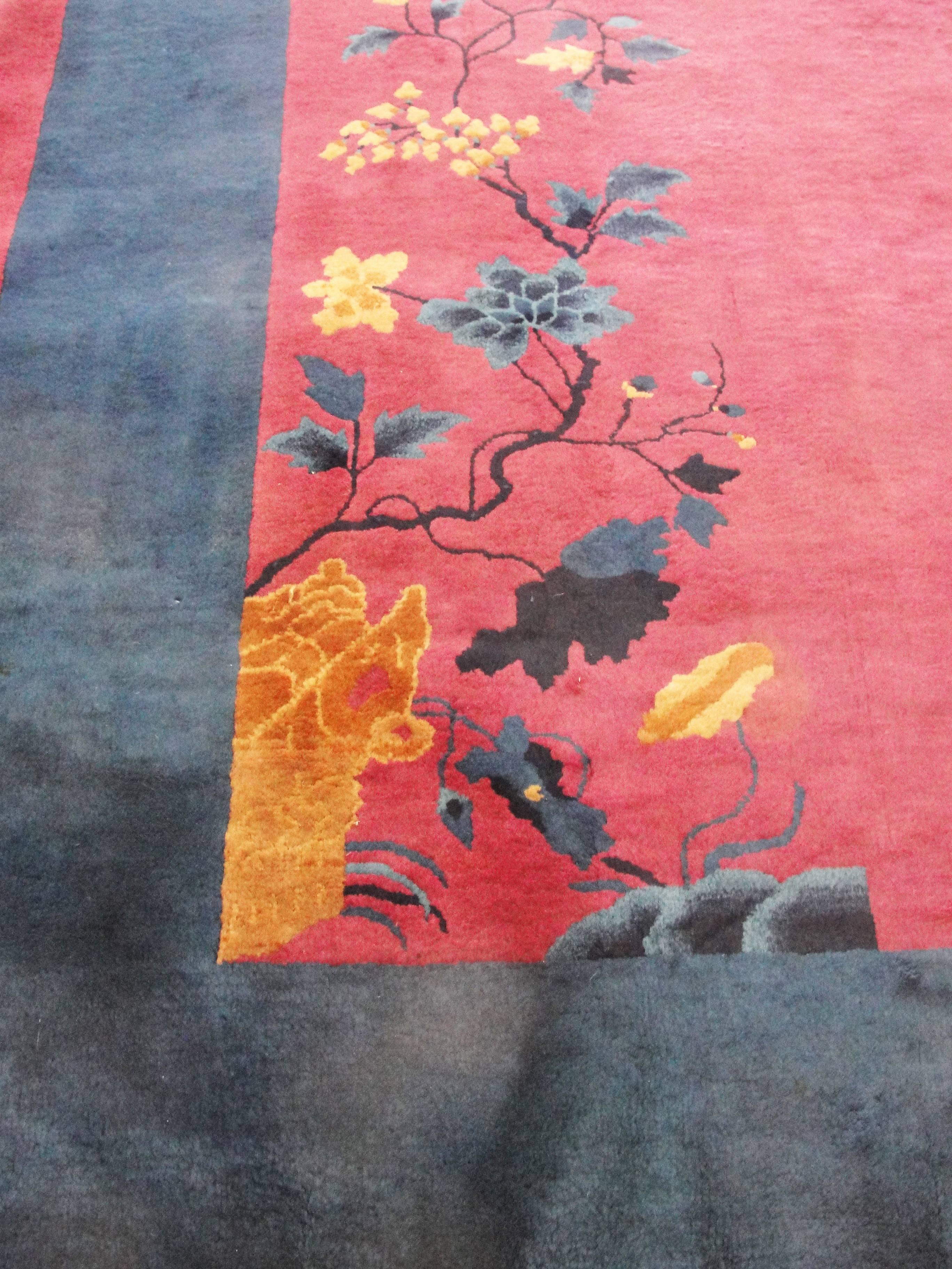 Fabulous Antique Art Deco Chinese Carpet In Excellent Condition In Evanston, IL