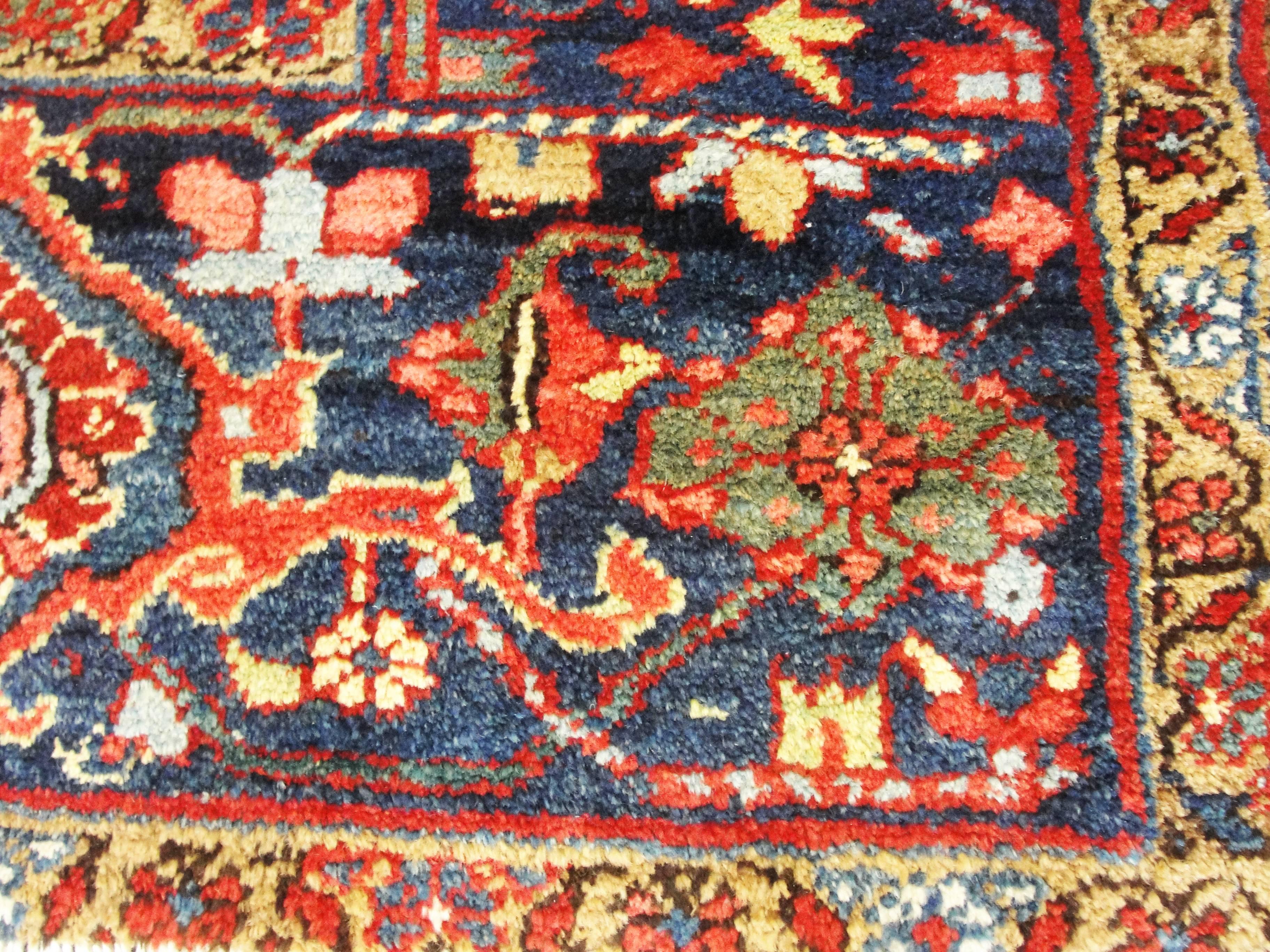 Antique Persian Dragon Heriz/Serapi Carpet In Excellent Condition In Evanston, IL