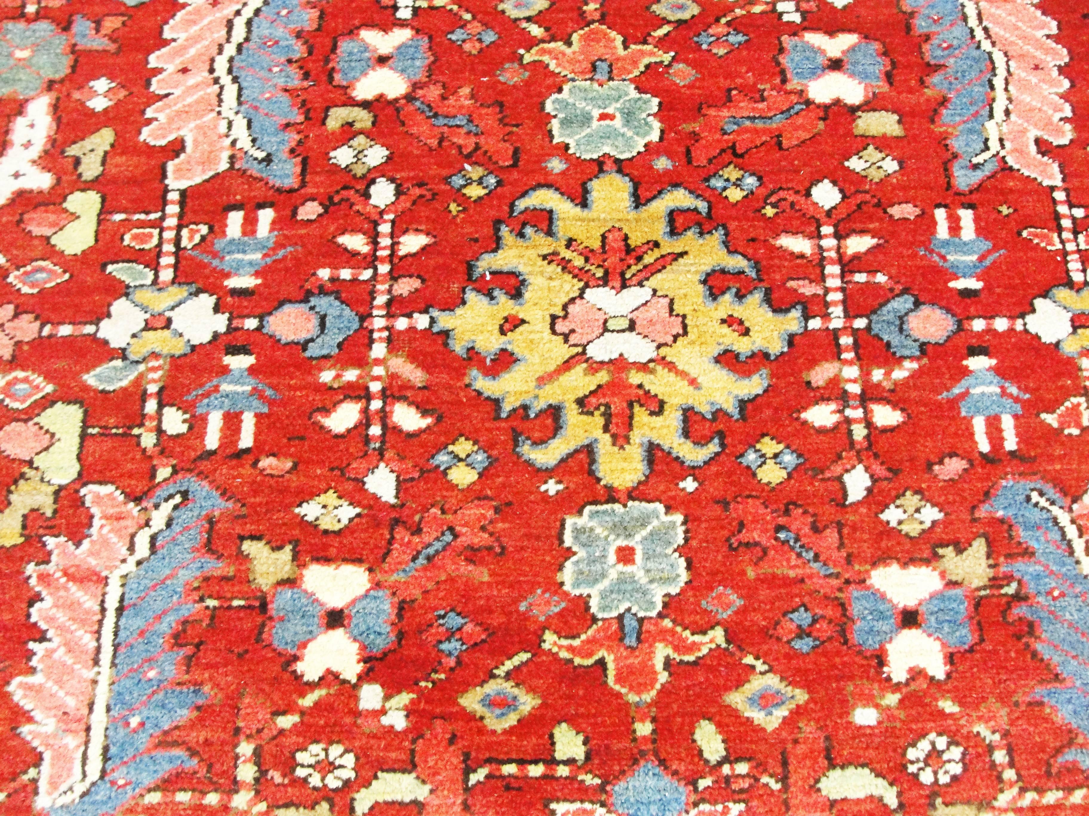 20th Century Antique Persian Dragon Heriz/Serapi Carpet