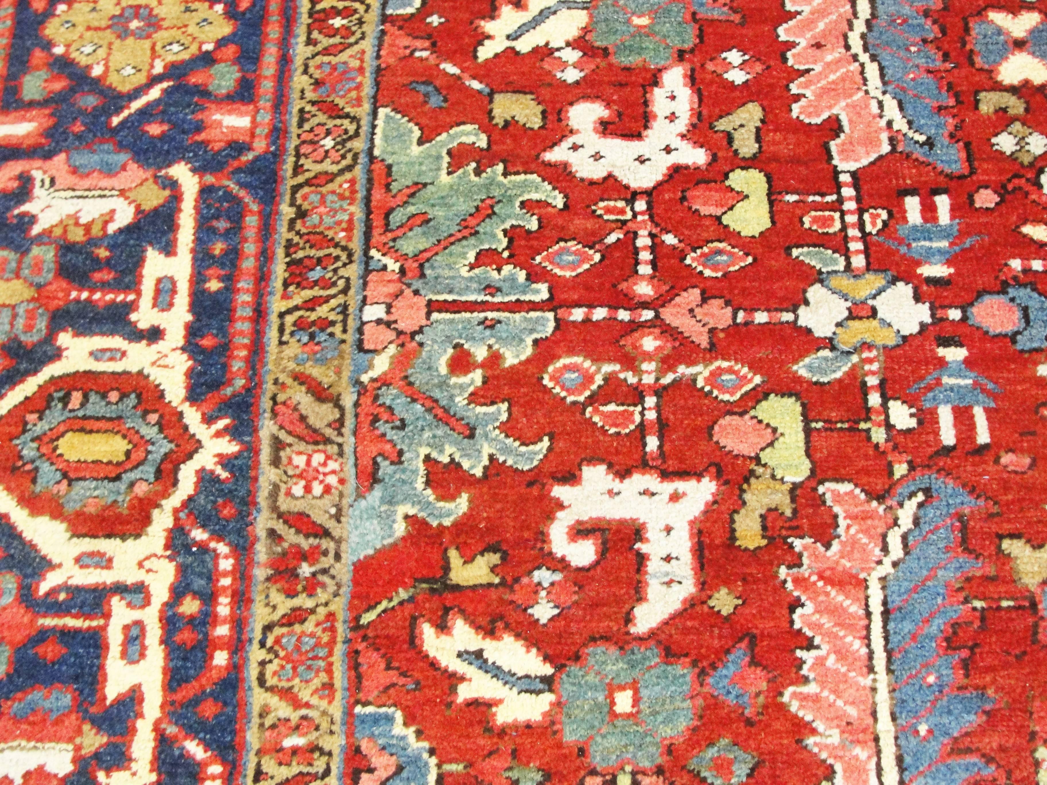 Wool Antique Persian Dragon Heriz/Serapi Carpet