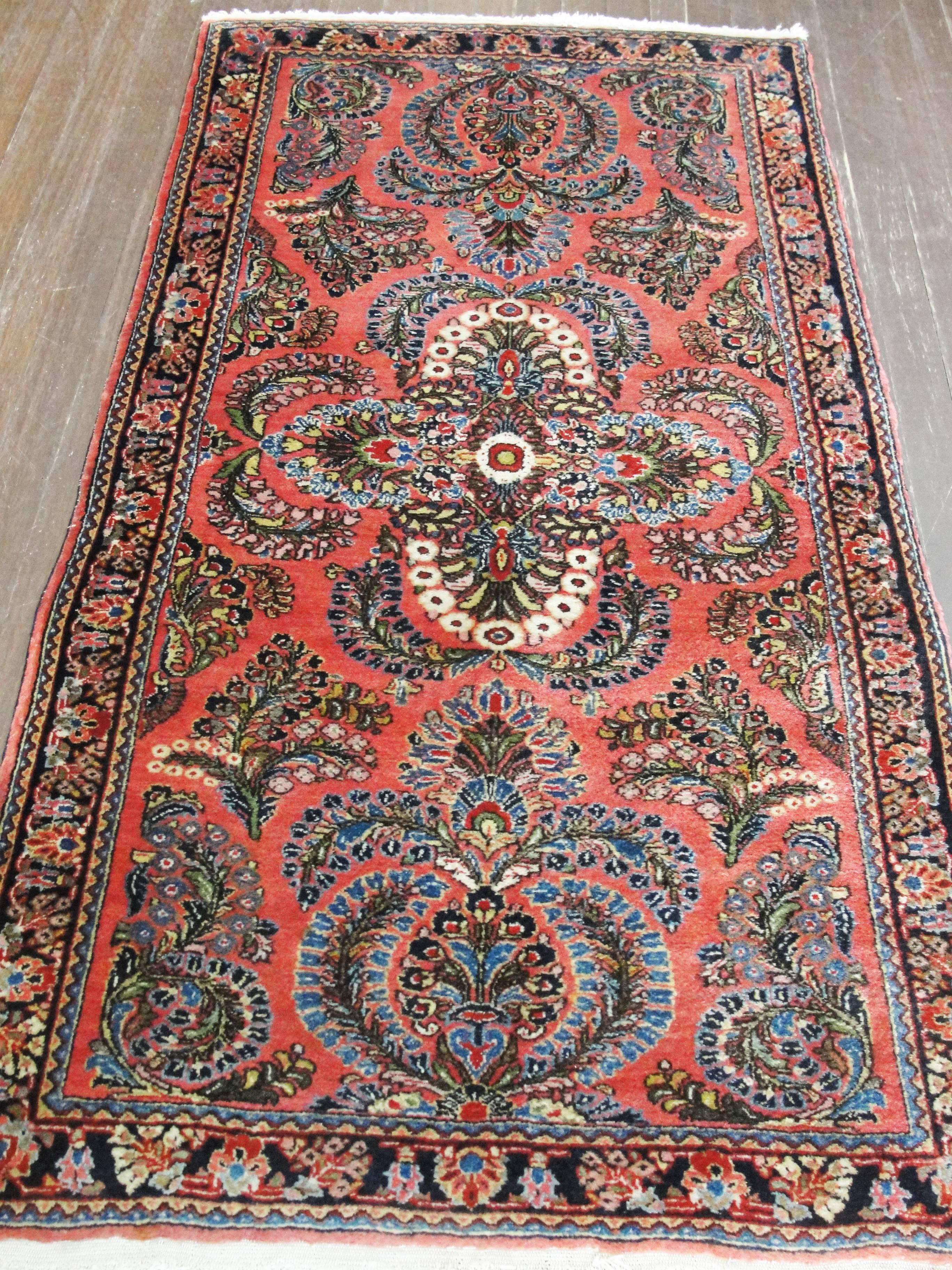 Antiker persischer Mohajeran-Sarouk-Teppich (Wolle) im Angebot