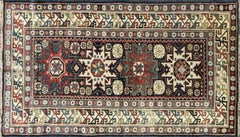Antique Caucasian Lesghi Star Rug, 3'3" x 5'8"