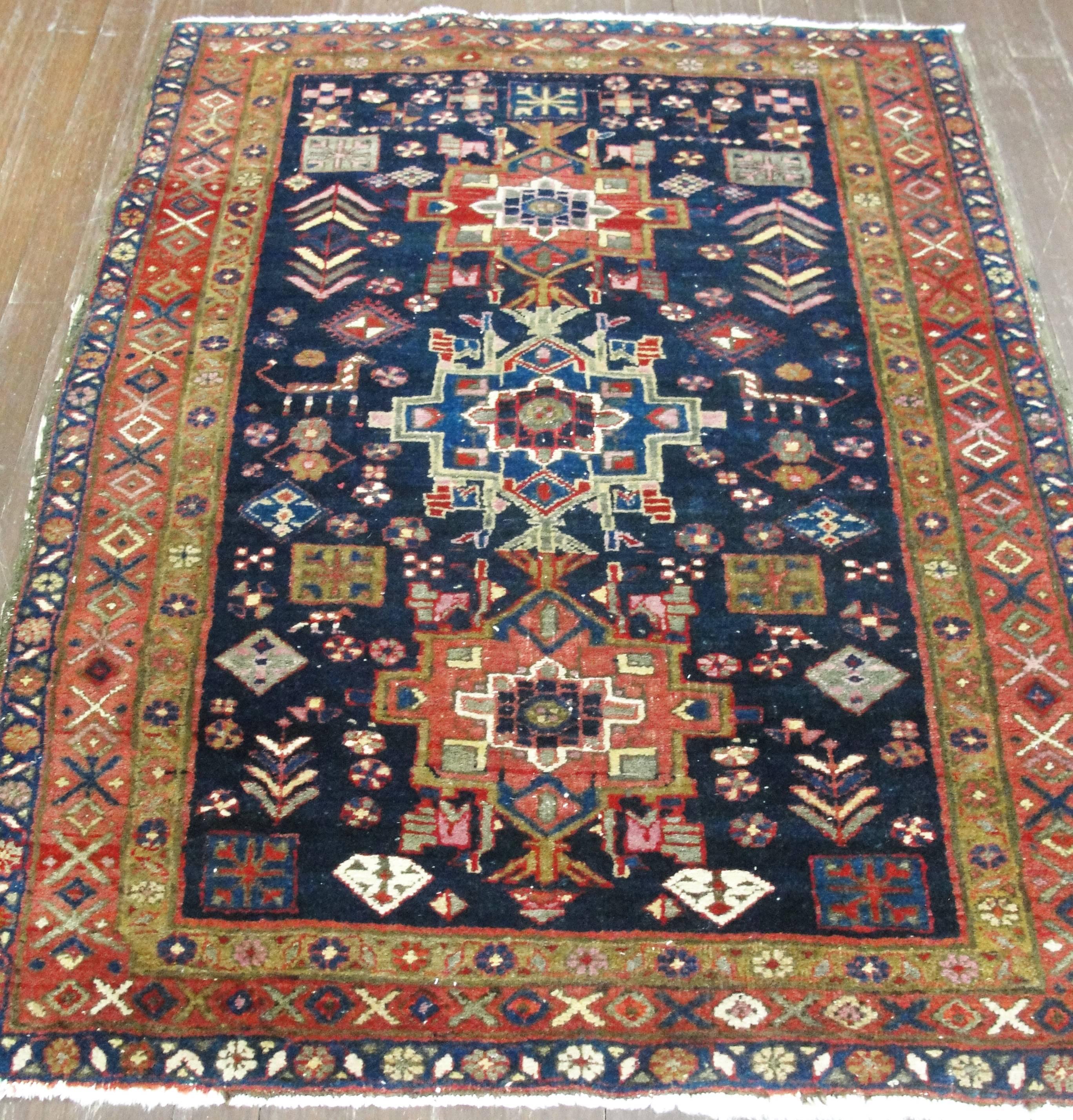 Incredible Persian Heriz Oriental Rug, Great Colors 1