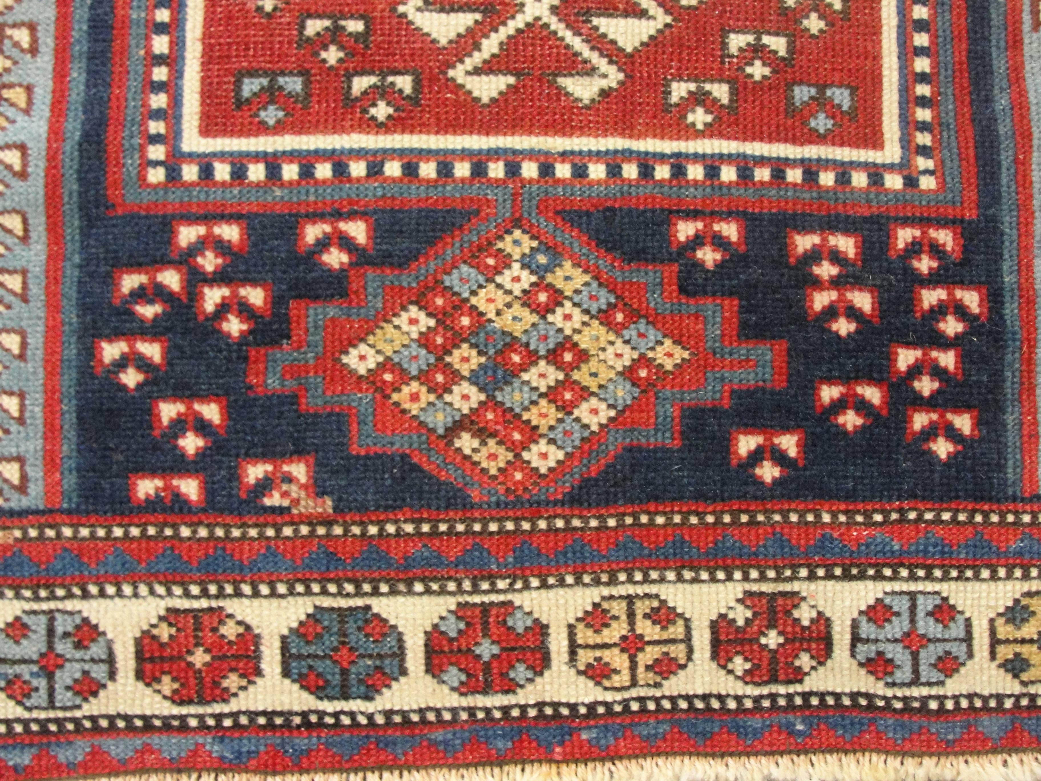  Antique Caucasian Baku Rug, 3'10