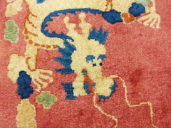Fascinating Antique Art Deco Dragon Chinese Oriental Rug