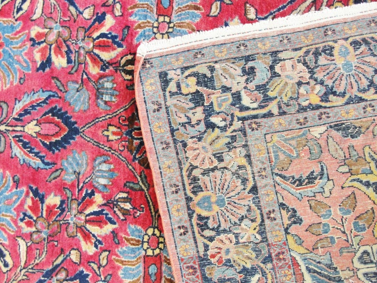 Extraordinary Antique Persian Manchester Wool Mohajeran Sarouk Rug For