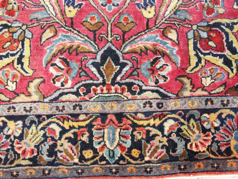 Extraordinary Antique Persian Manchester Wool Mohajeran Sarouk Rug For
