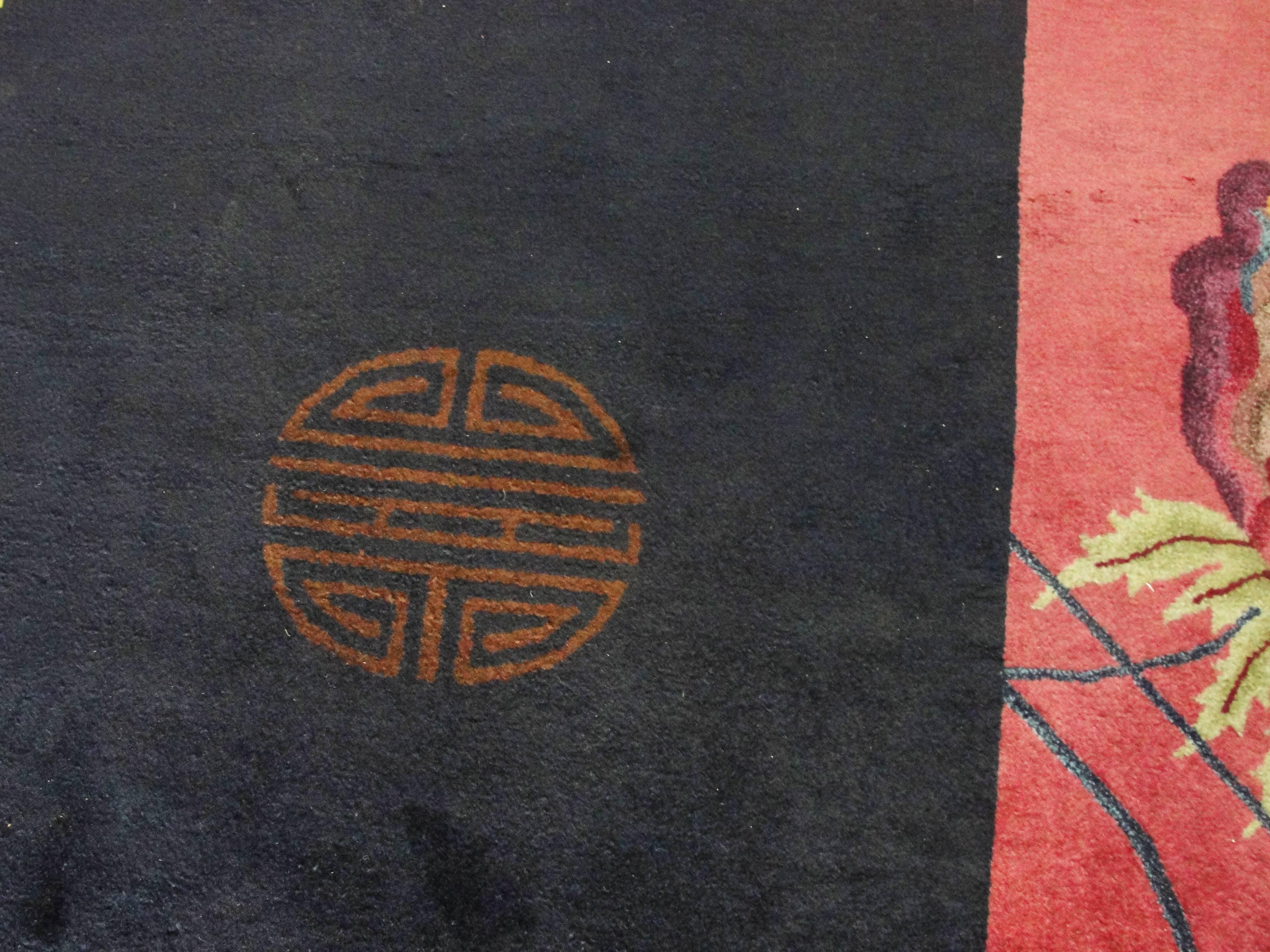 Incredible Antique Art Deco Chinese Oriental Carpet 4