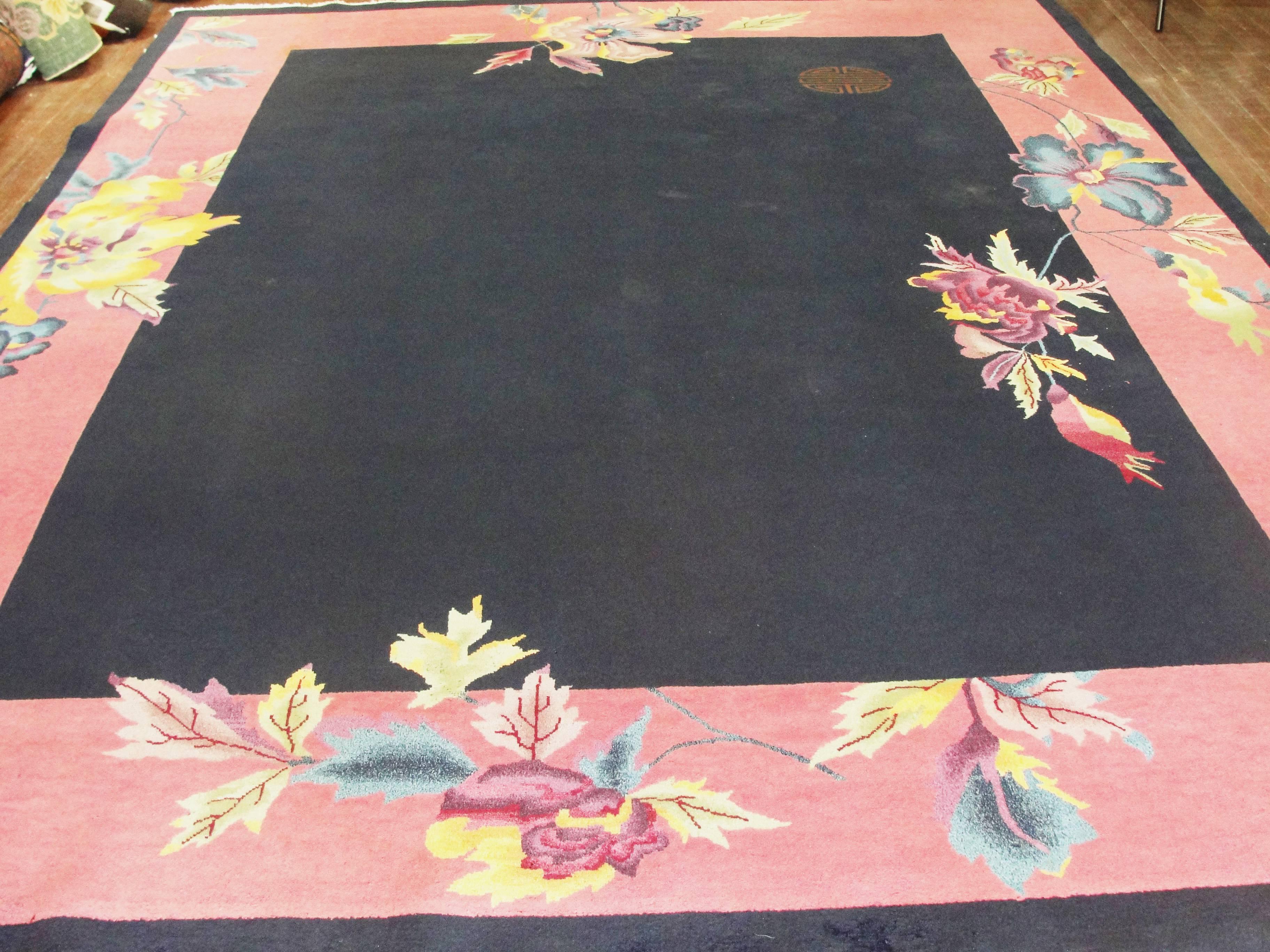 Incredible Antique Art Deco Chinese Oriental Carpet 5
