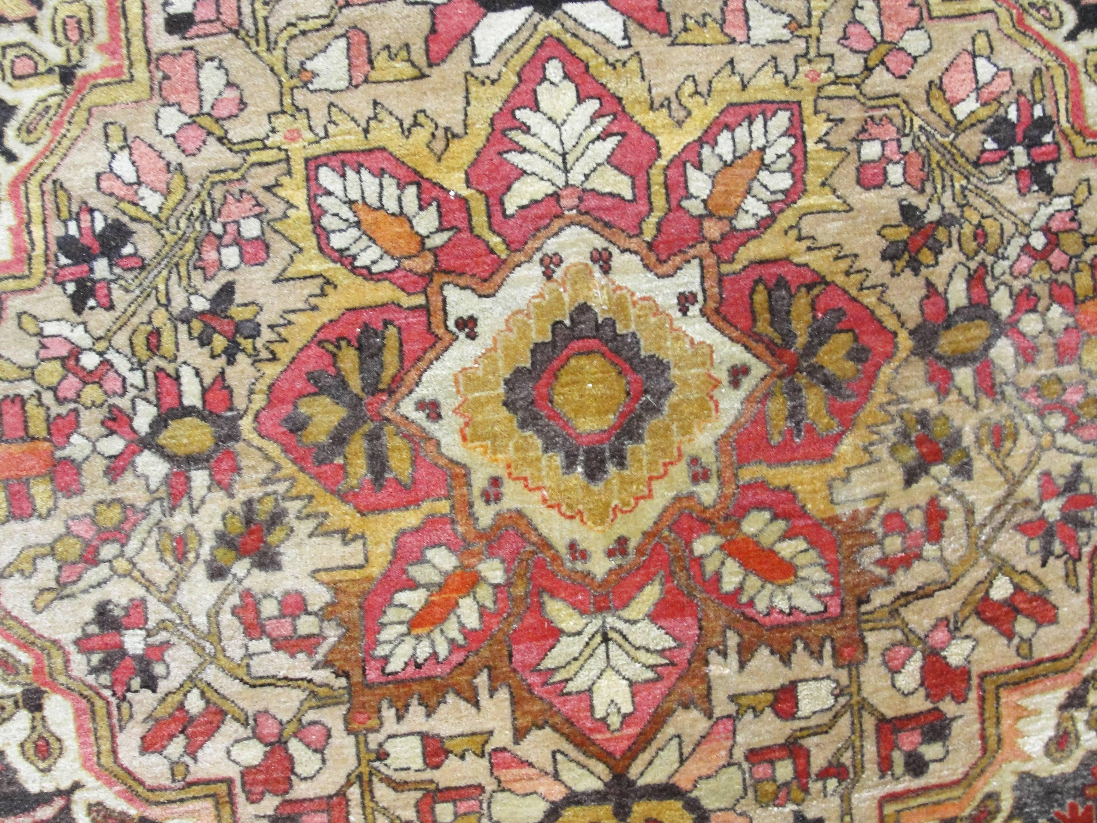 Hand-Knotted  Antique Persian Feraghan Sarouk, 4'1