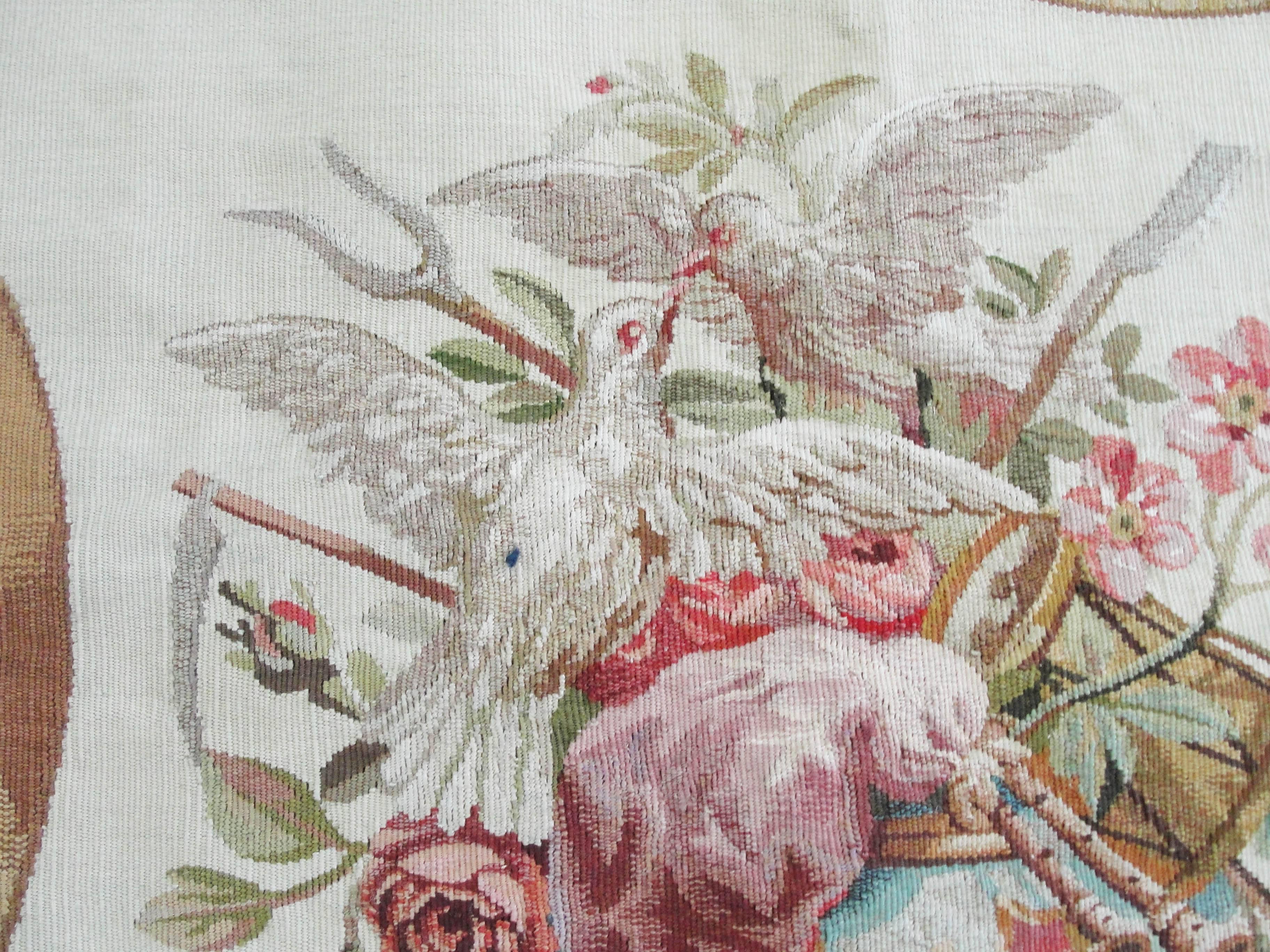 Hand-Knotted Antique Aubusson Tapestry, Extreme Fine For Sale