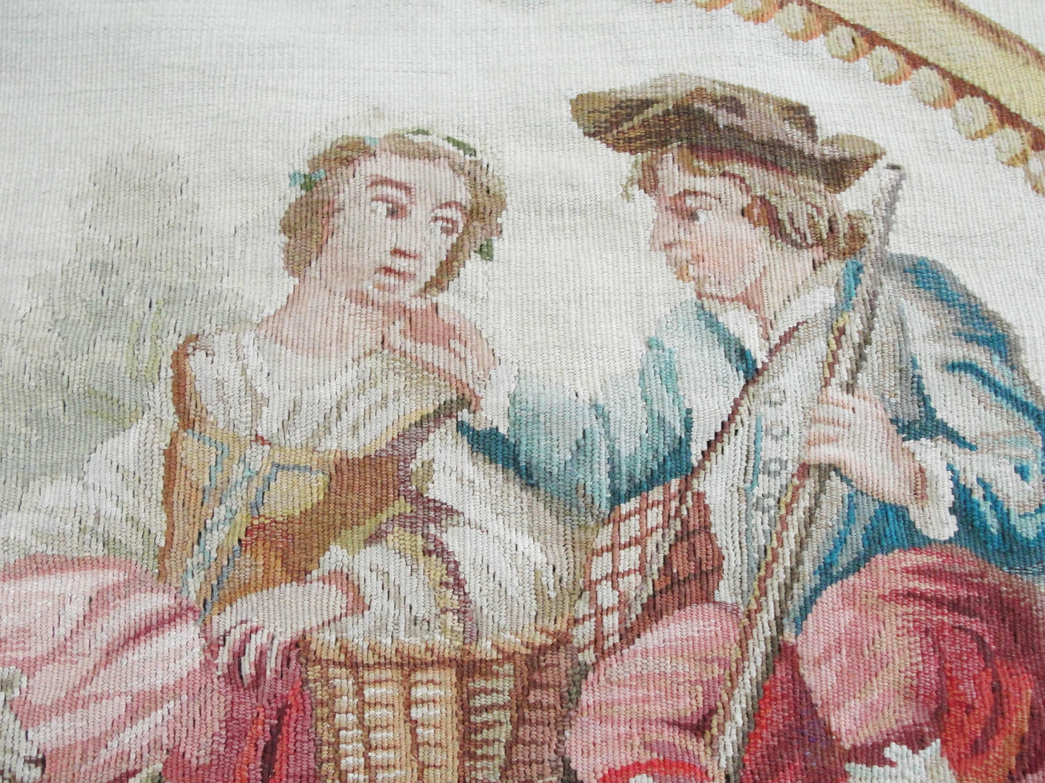 Antique Aubusson Tapestry, Extreme Fine In Excellent Condition For Sale In Evanston, IL