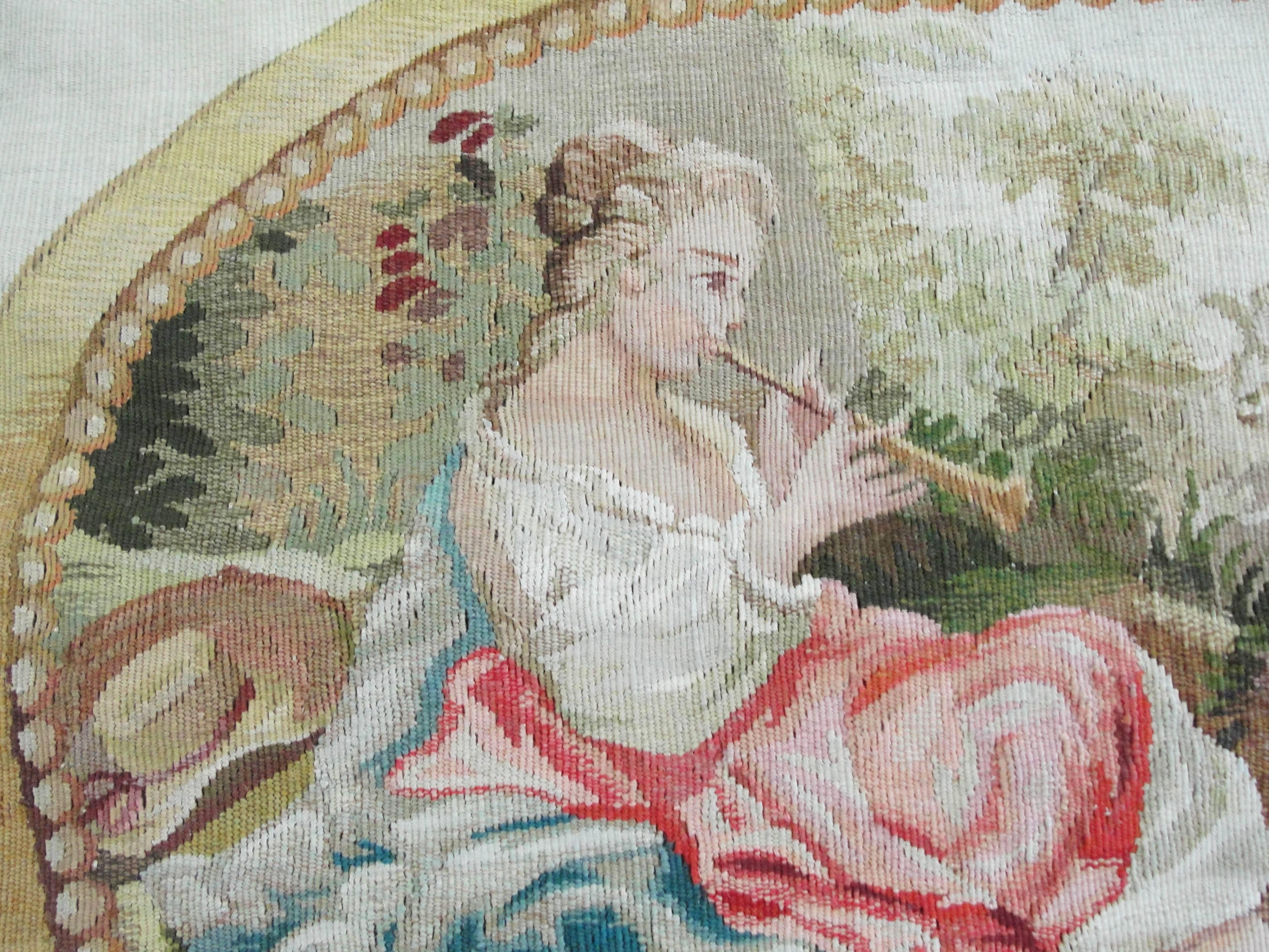20th Century Antique Aubusson Tapestry, Extreme Fine For Sale