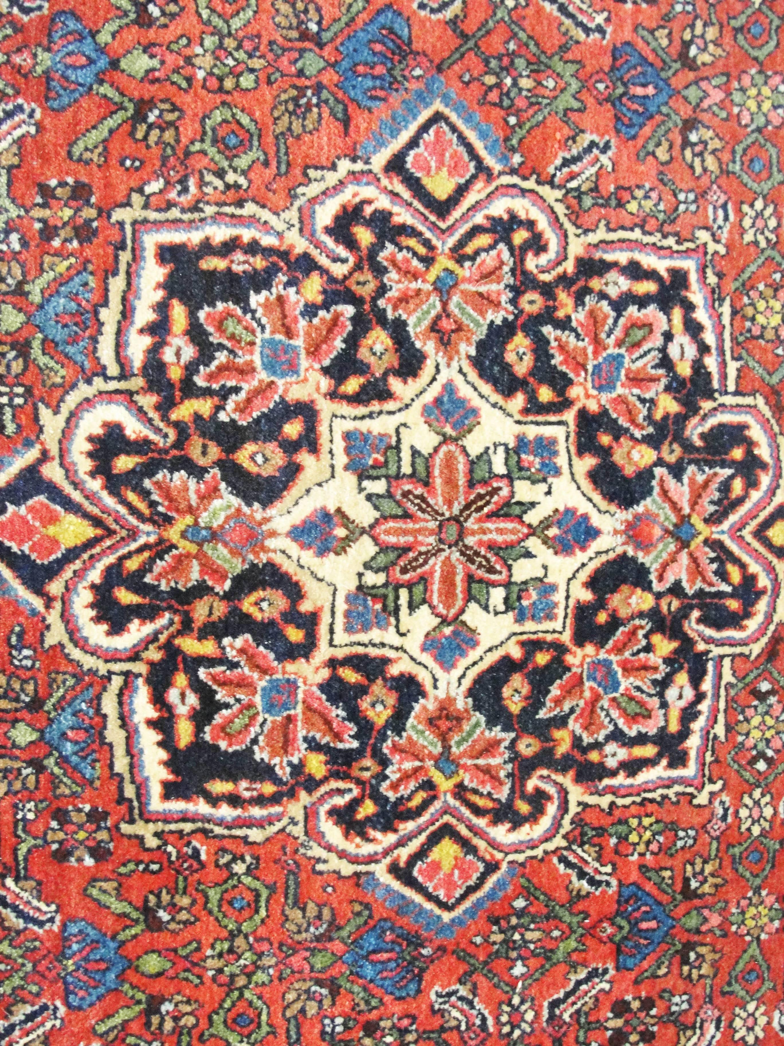 Tribal Antique Persian Bijar Rug, 4'4