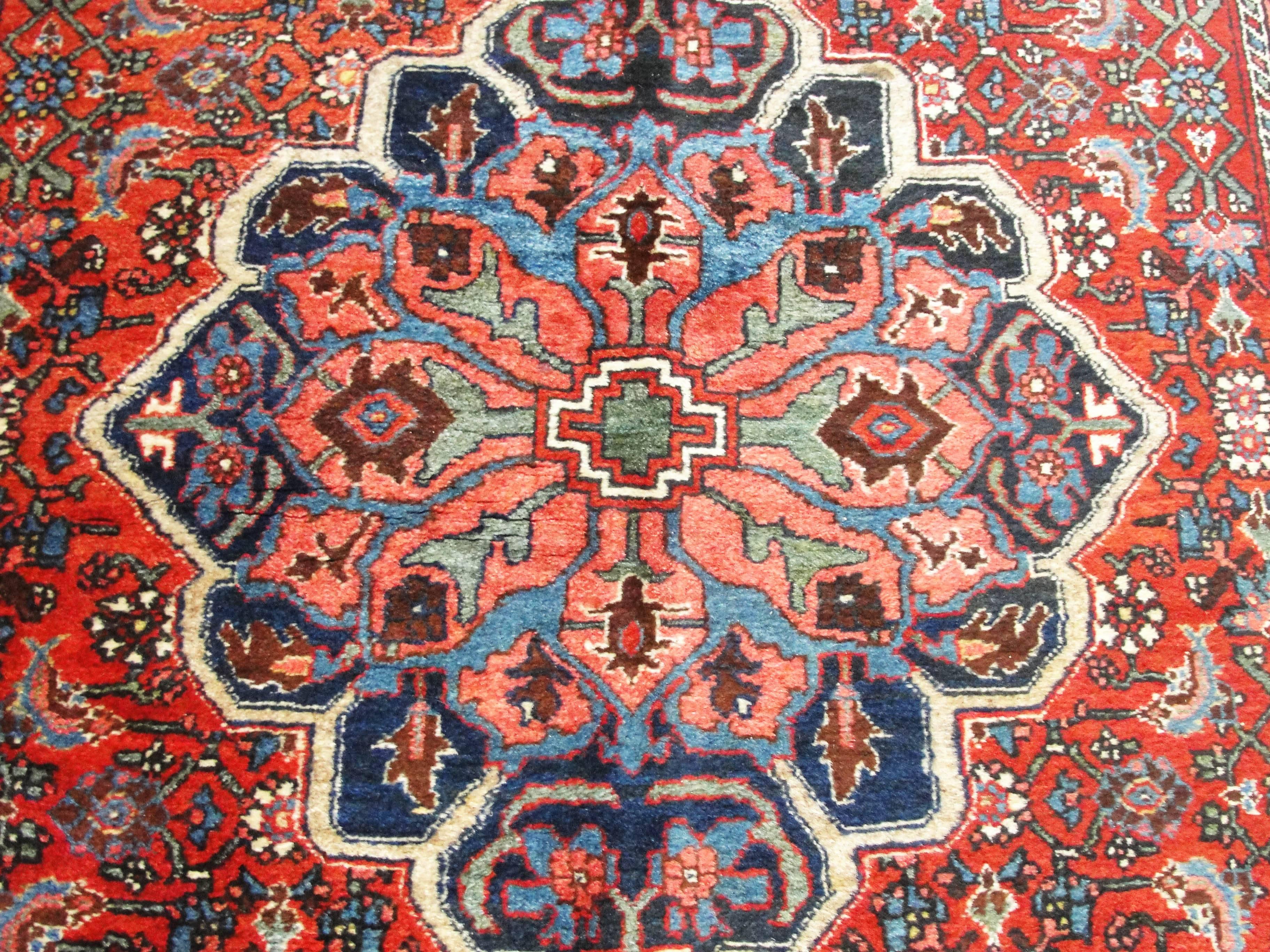 Hand-Knotted Amazing Persian Bijar Rug For Sale