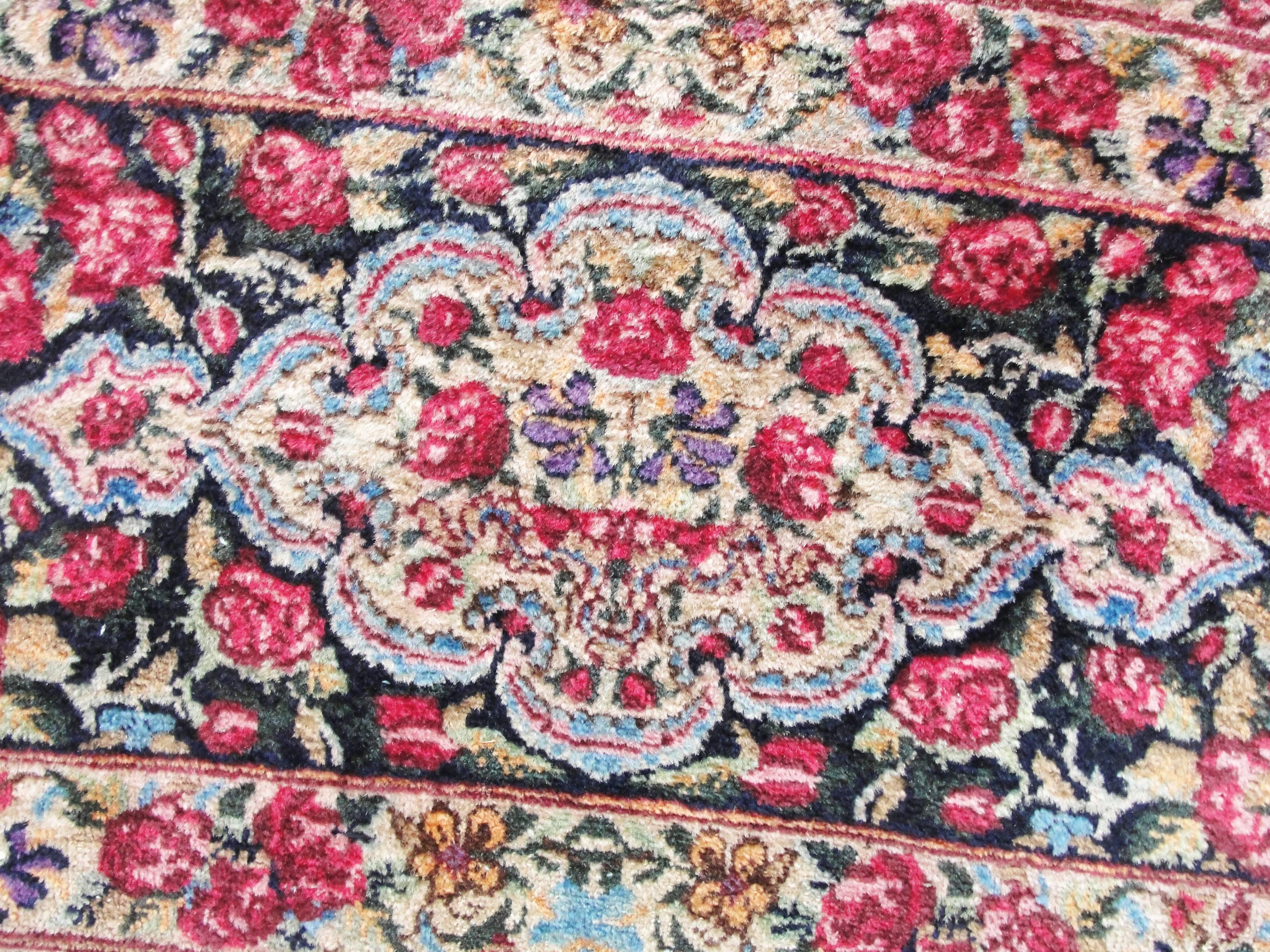 20th Century Antique Persian Kerman laver Carpet, circa 1920s, 8'8