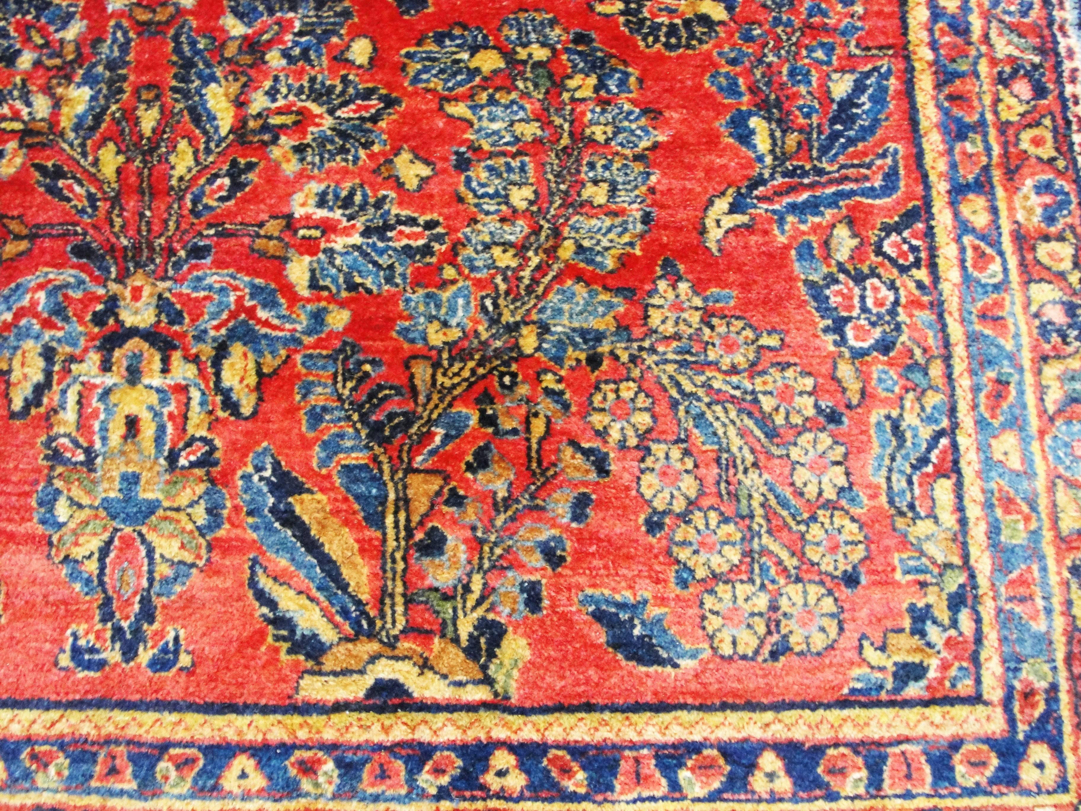 Hand-Woven Grape Design Persian Sarouk, circa 1930, Unusual Size
