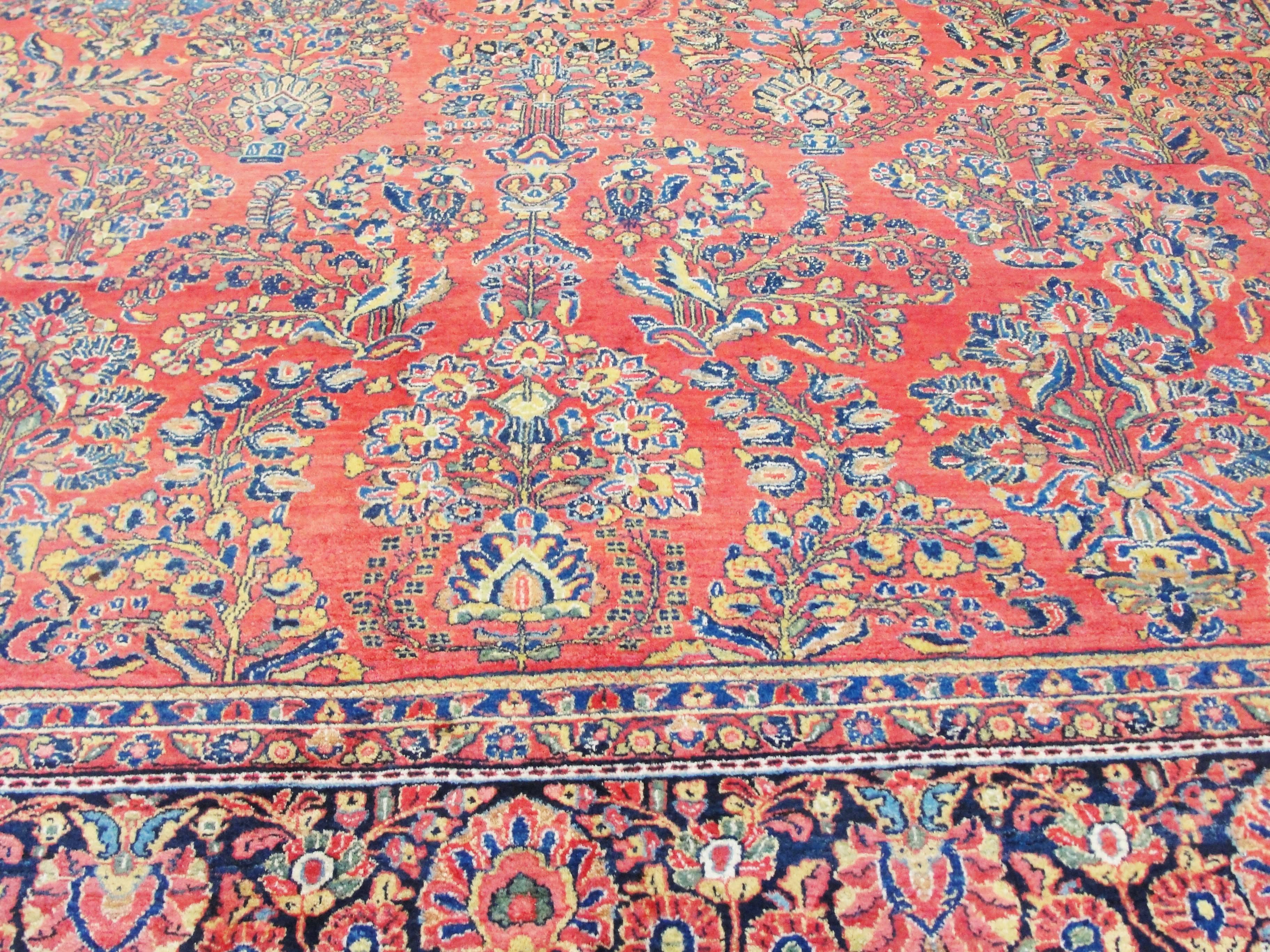 Grape Design Persian Sarouk, circa 1930, Unusual Size 1