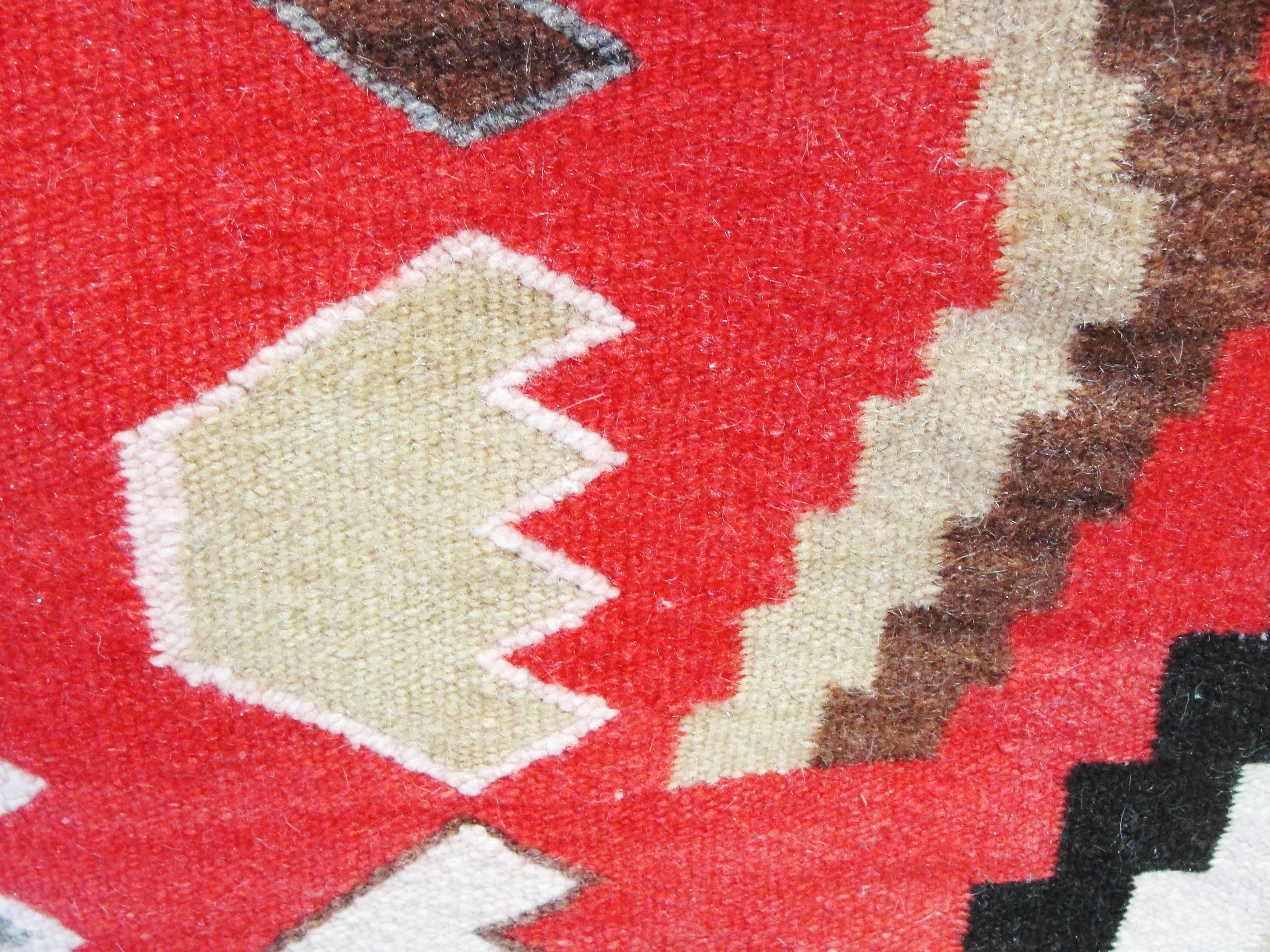 Hand-Woven Red Mesa Navajo Pound Rug