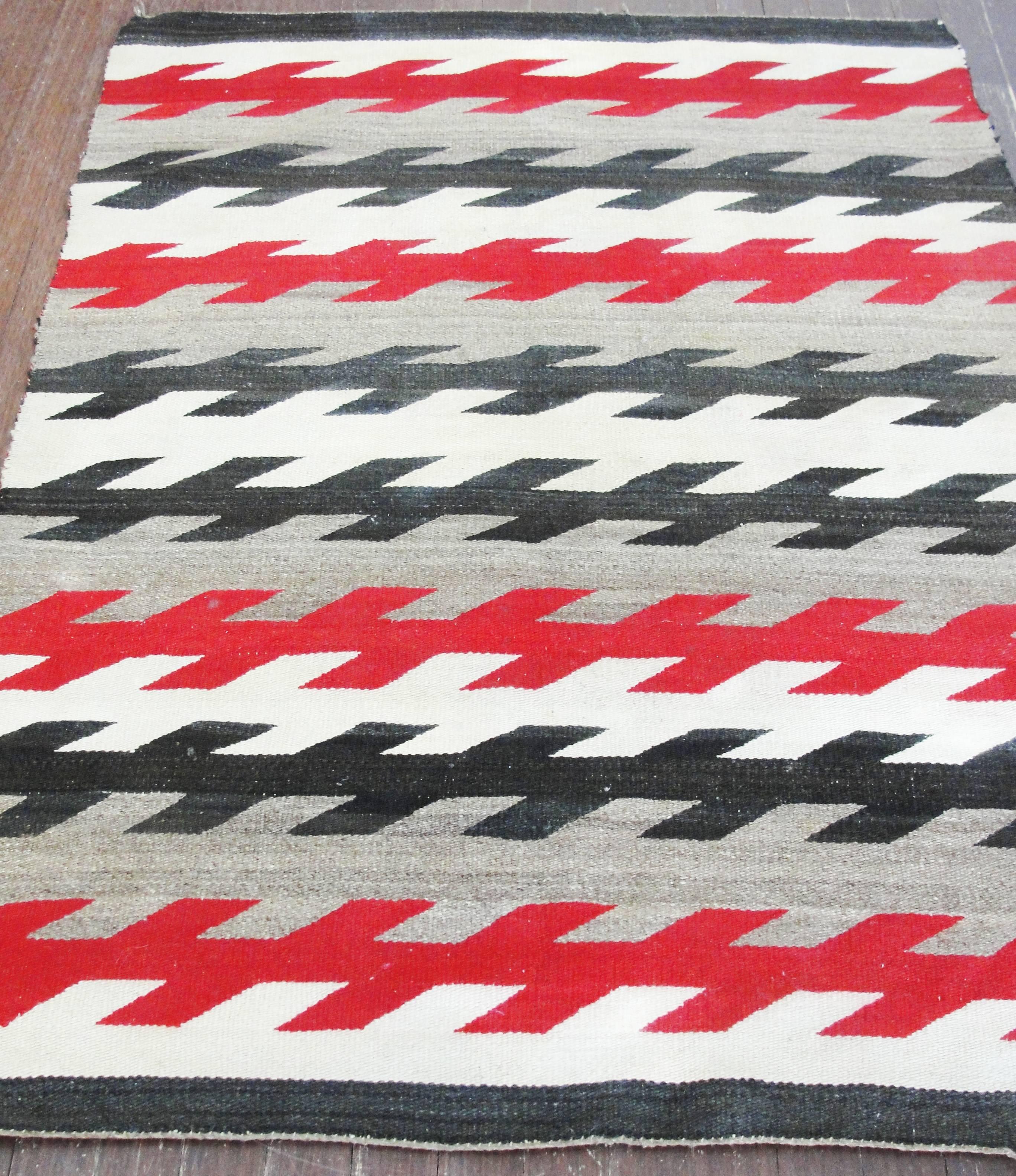 Hand-Woven Antique Navajo Rug, 3'4