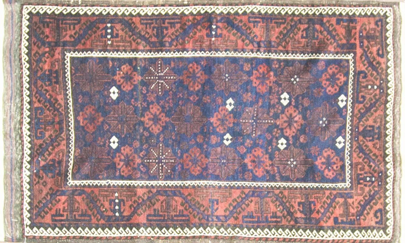 The Baluchi people where a tribe of nomads that migrated from region near the Caspian sea to the area of southern Soviet central Asia, Afghanistan Khorasan province of Iran and Pakistan and they speak Persian Farsi language. Their rugs display color