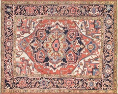 Tappeto antico Serapi persiano, 4'11" x 6'3"