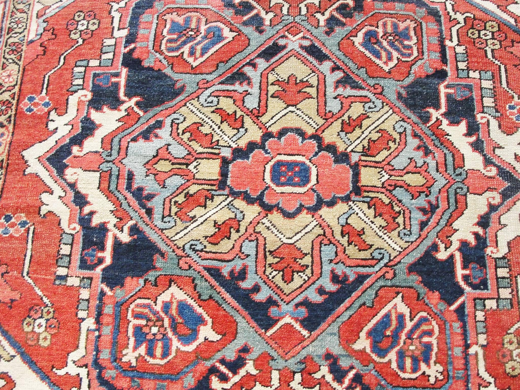 Early 20th Century  Antique Persian Serapi Rug, 4'11