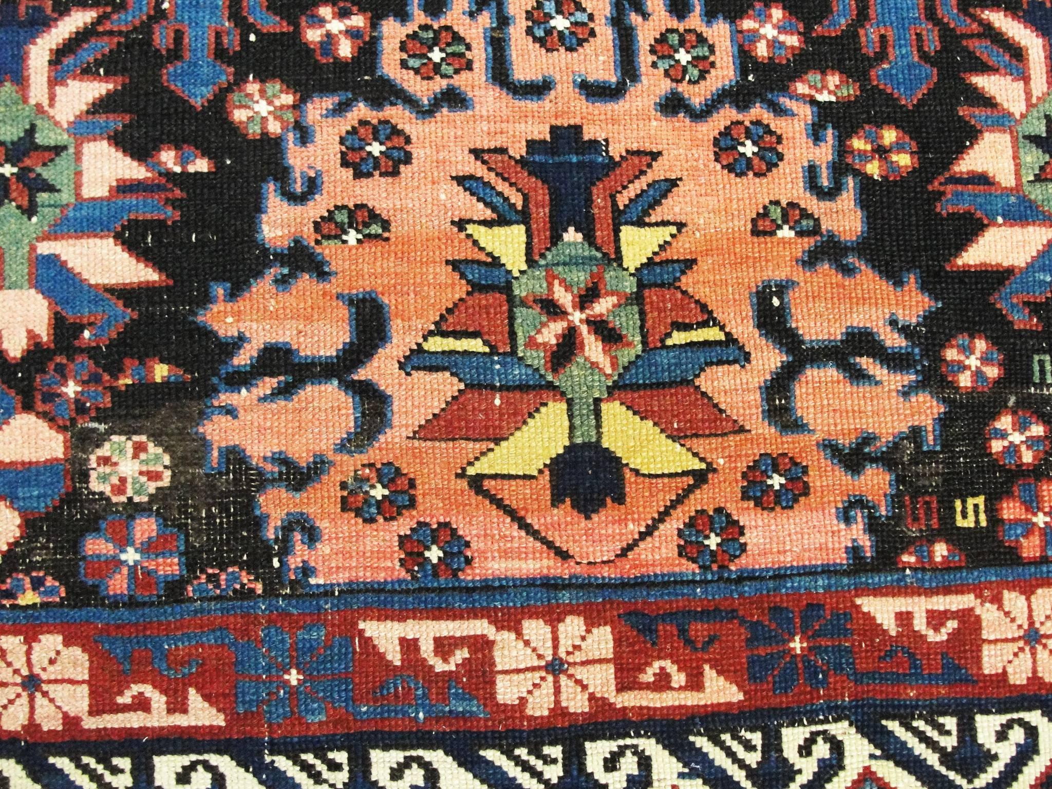 Persian Antique Seychour Caucasian Rug, 3'8