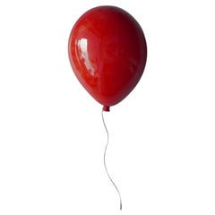 High Gloss Red Balloon Sculpture handmade for wall, ceiling, Small