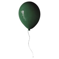 Forest Green ceramic balloon sculpture handmade for wall, ceiling -Medium size