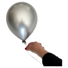 Metallic Silver Ceramic Balloon Wall Sculpture - by ArtArsouf