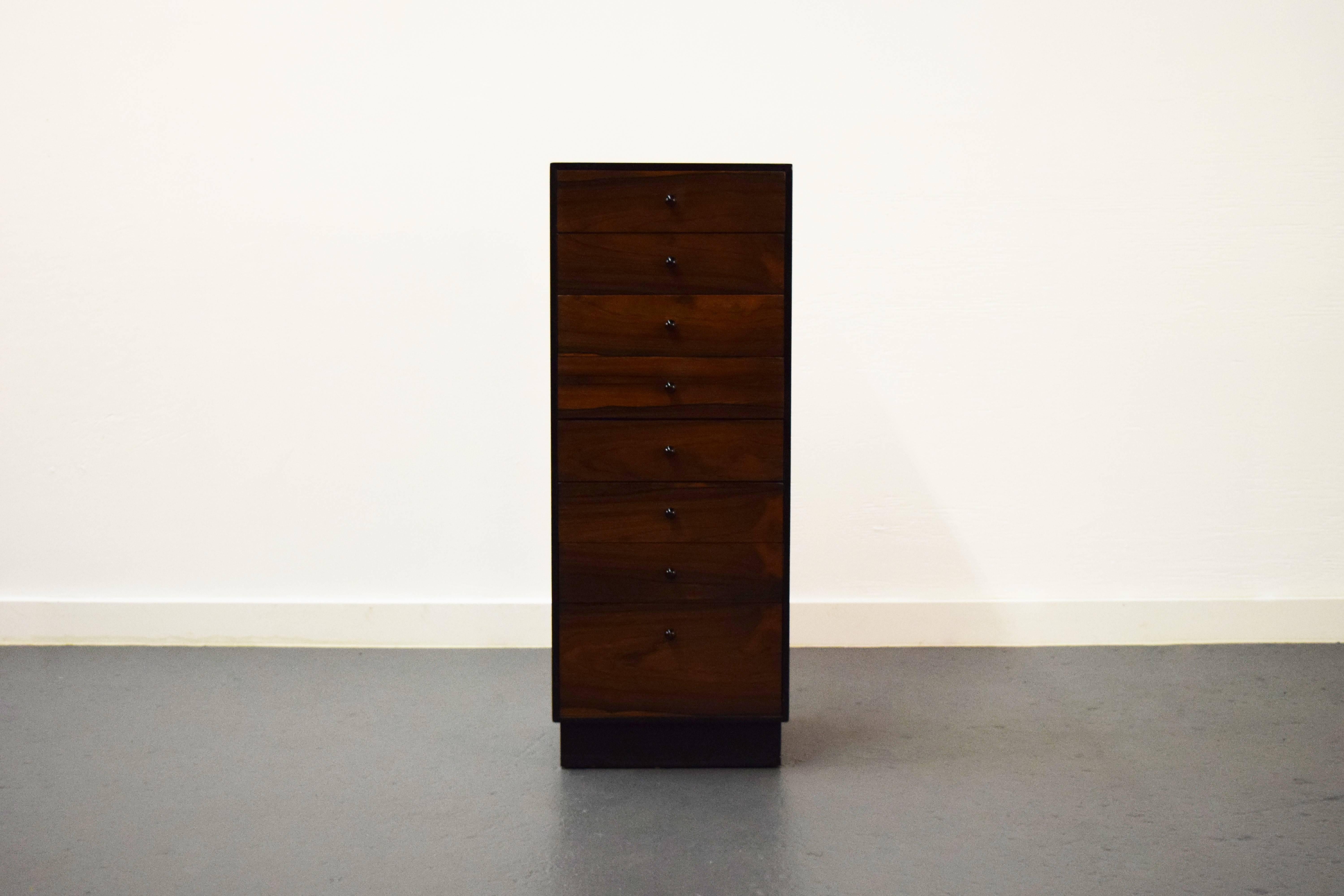 Mid-Century Modern Eight-Drawer Rosewood Jewelry Cabinet by Harvey Probber