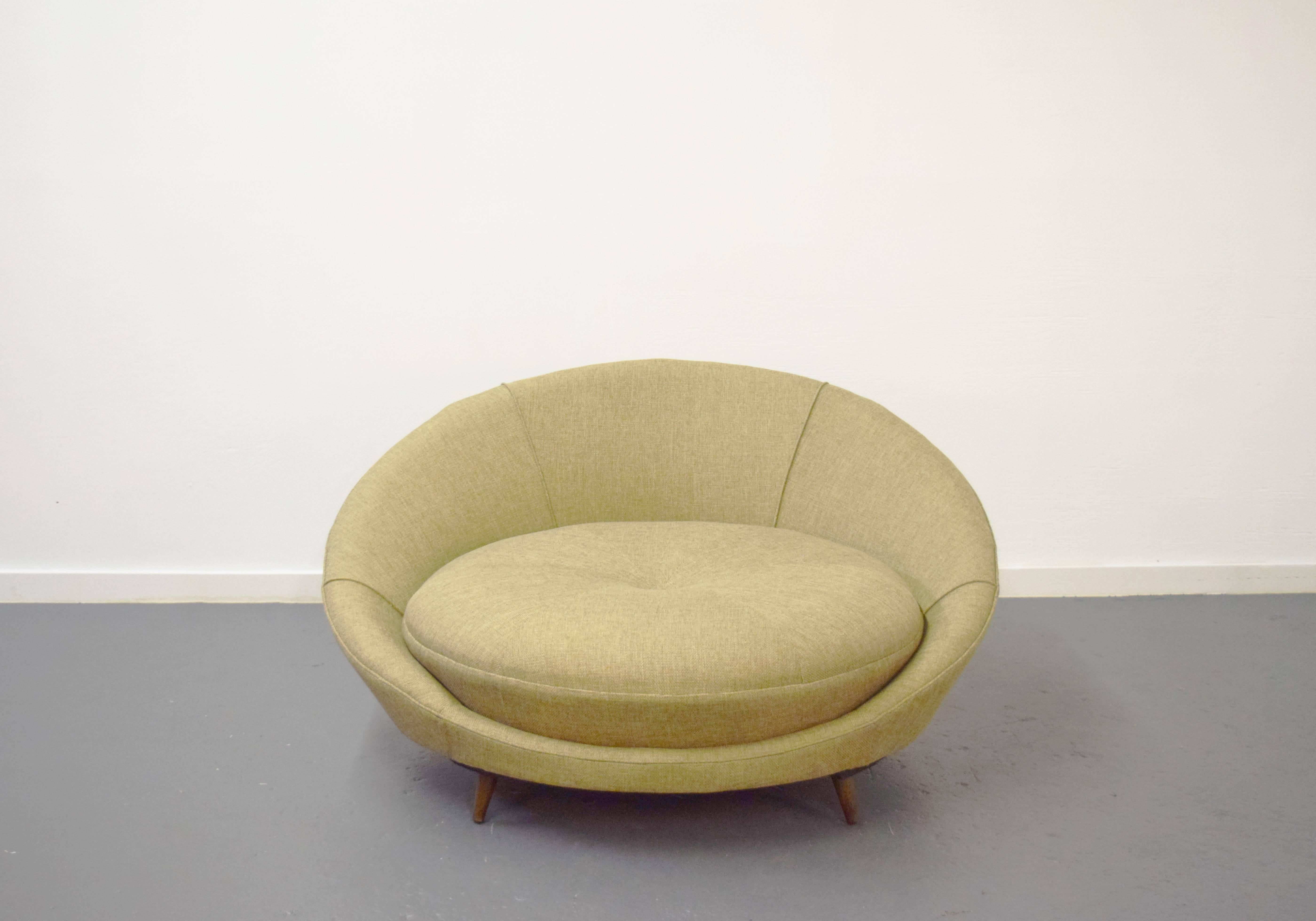 Large round lounge chair by Milo Baughman.