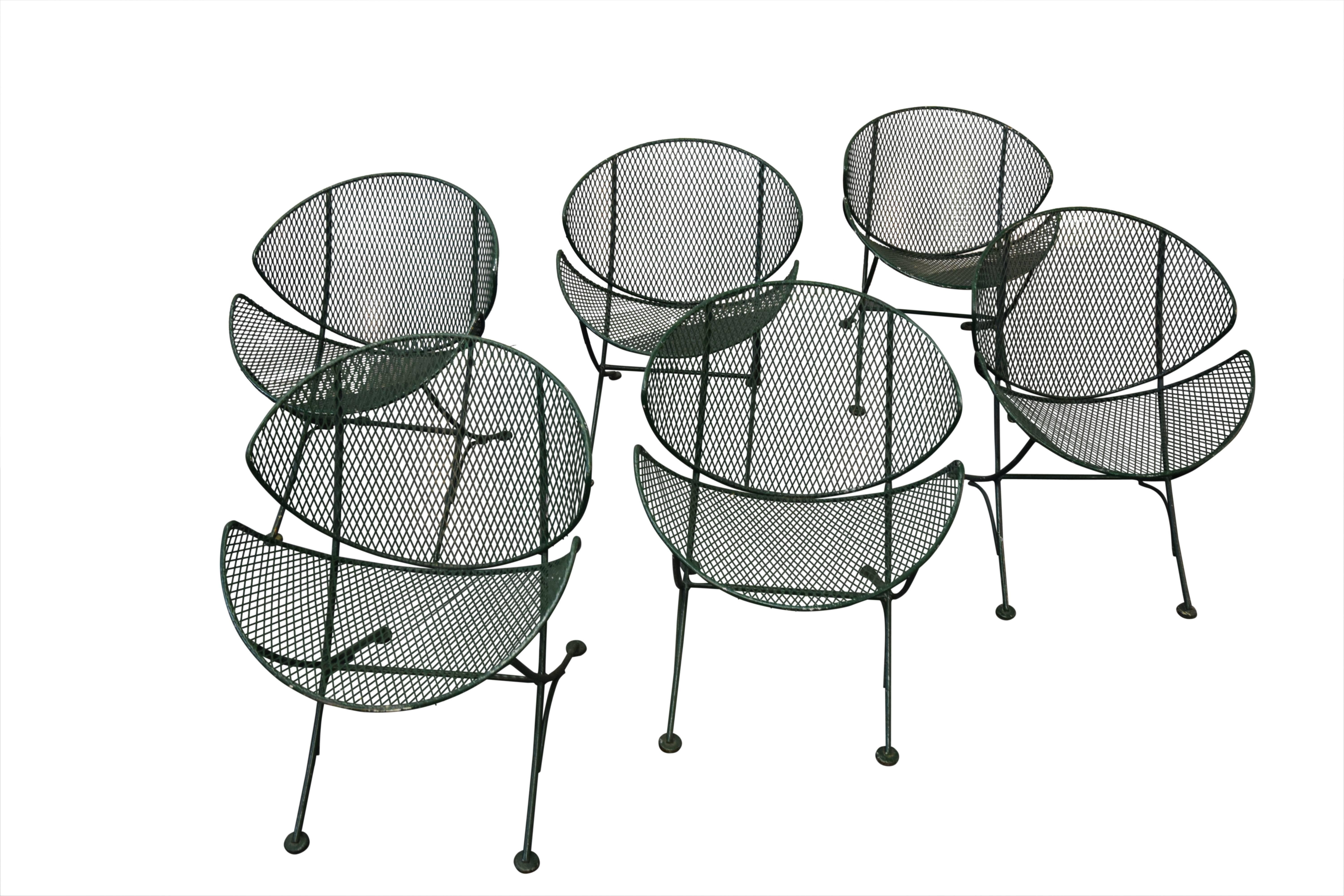 Set of Six Maurizio Tempestini for Salterini Clamshell chairs.