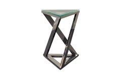 Design Institute of America Chrome and Glass Side Table