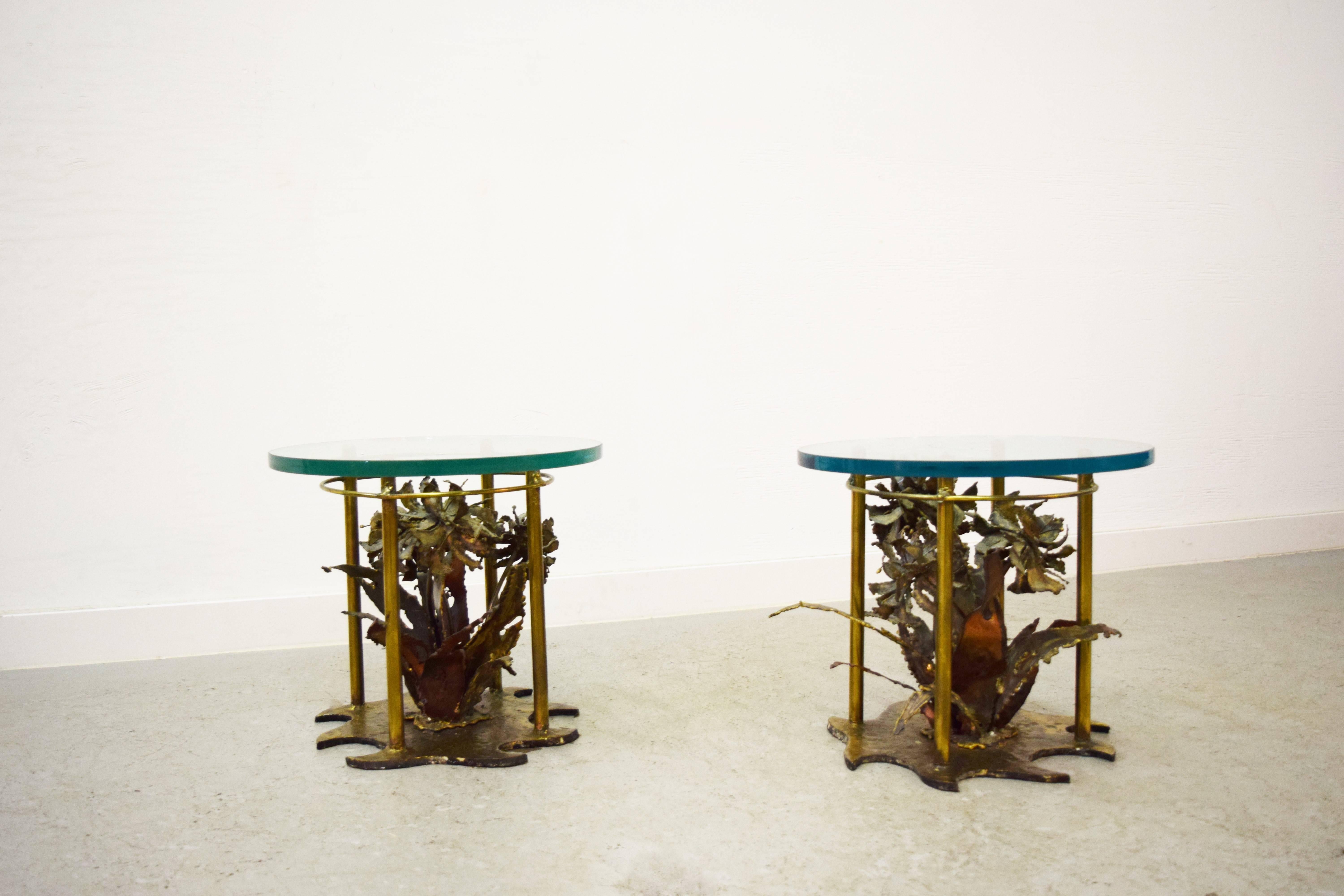 Pair of Silas Seandel side tables. Signed and dated 1973.