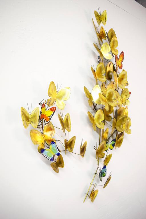 Large Curtis Jere Metal and Enamel Butterfly Wall Sculpture 1967 at 1stDibs
