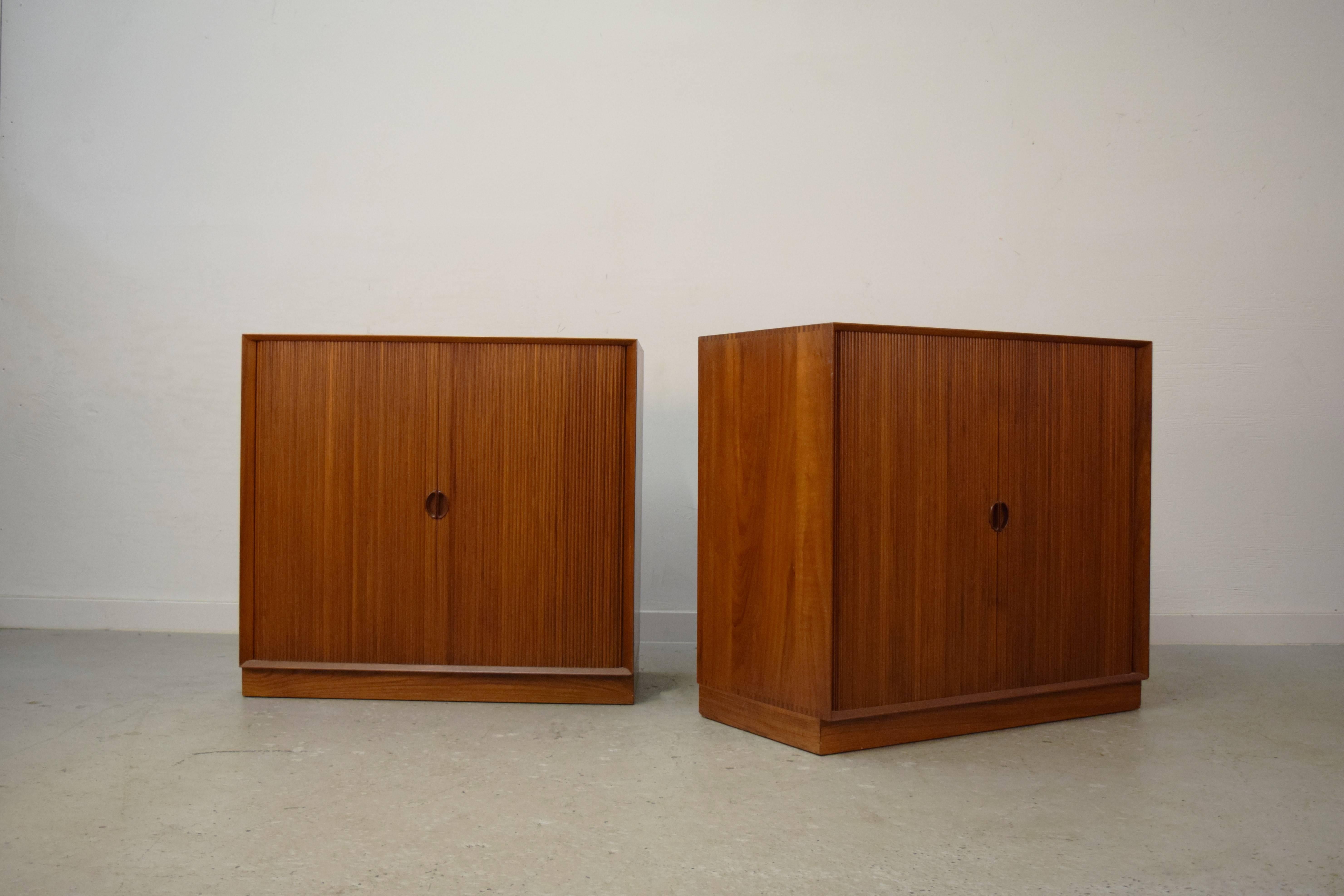 Danish Pair of Tambour Chests by Peter Hvidt & Orla Mølgaard Nielsen