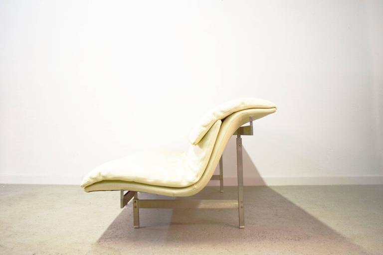 American Giovanni Offredi 'Wave' Leather Sofa by Saporiti, Italy For Sale