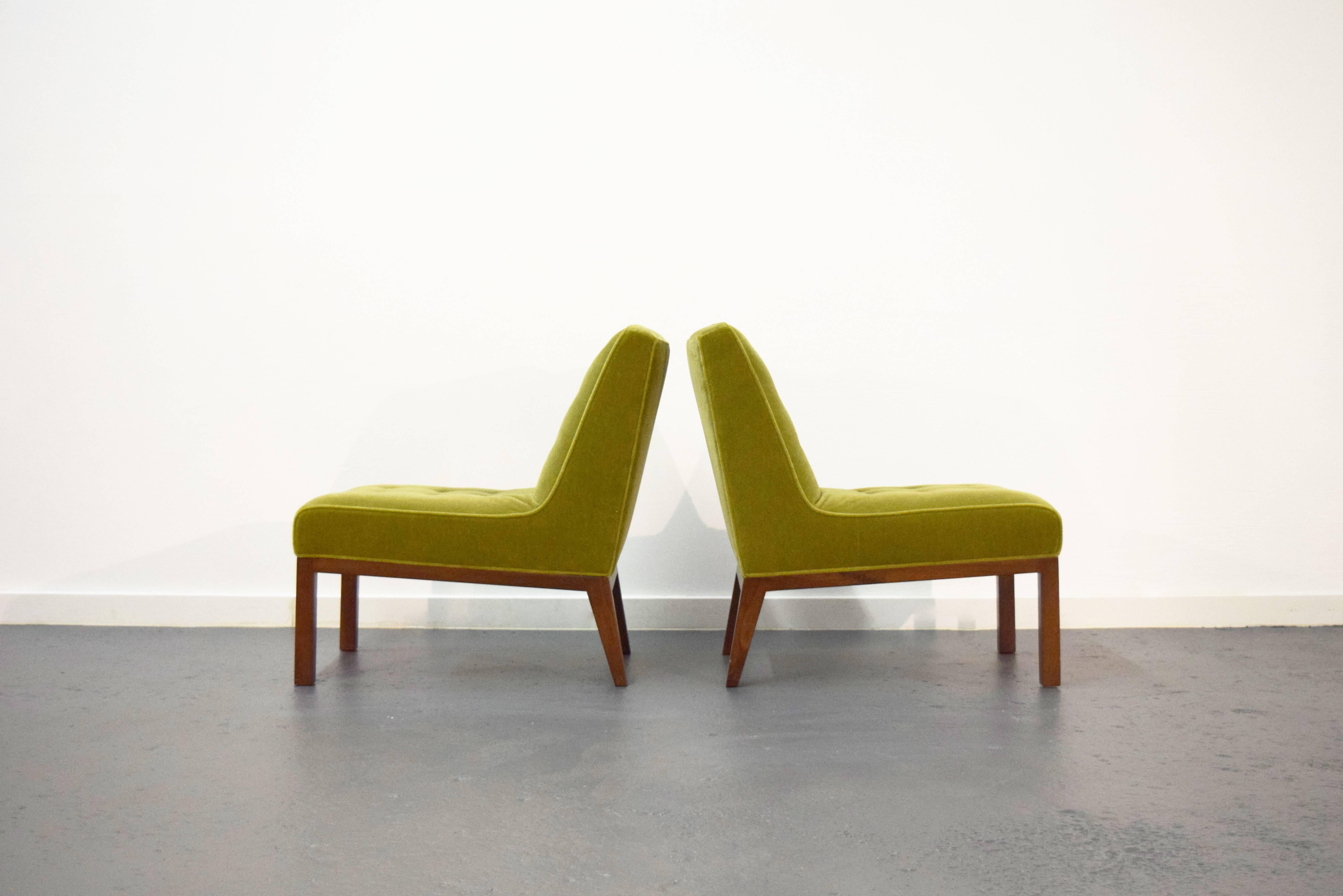 Paar Sessel ohne Armlehne von Edward Wormley für Dunbar (Moderne der Mitte des Jahrhunderts) im Angebot