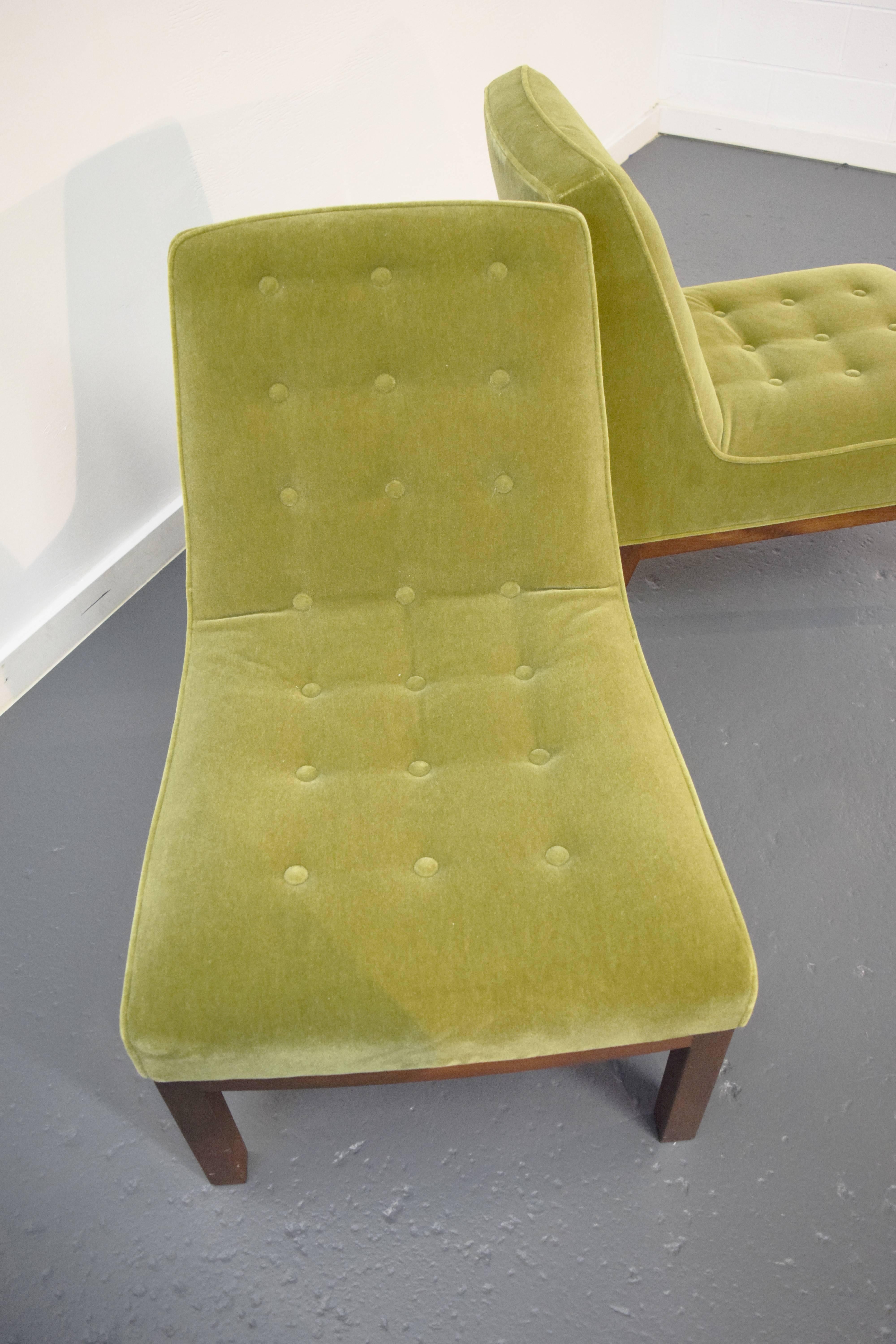 Mid-Century Modern Pair of Slipper Chairs by Edward Wormley for Dunbar For Sale