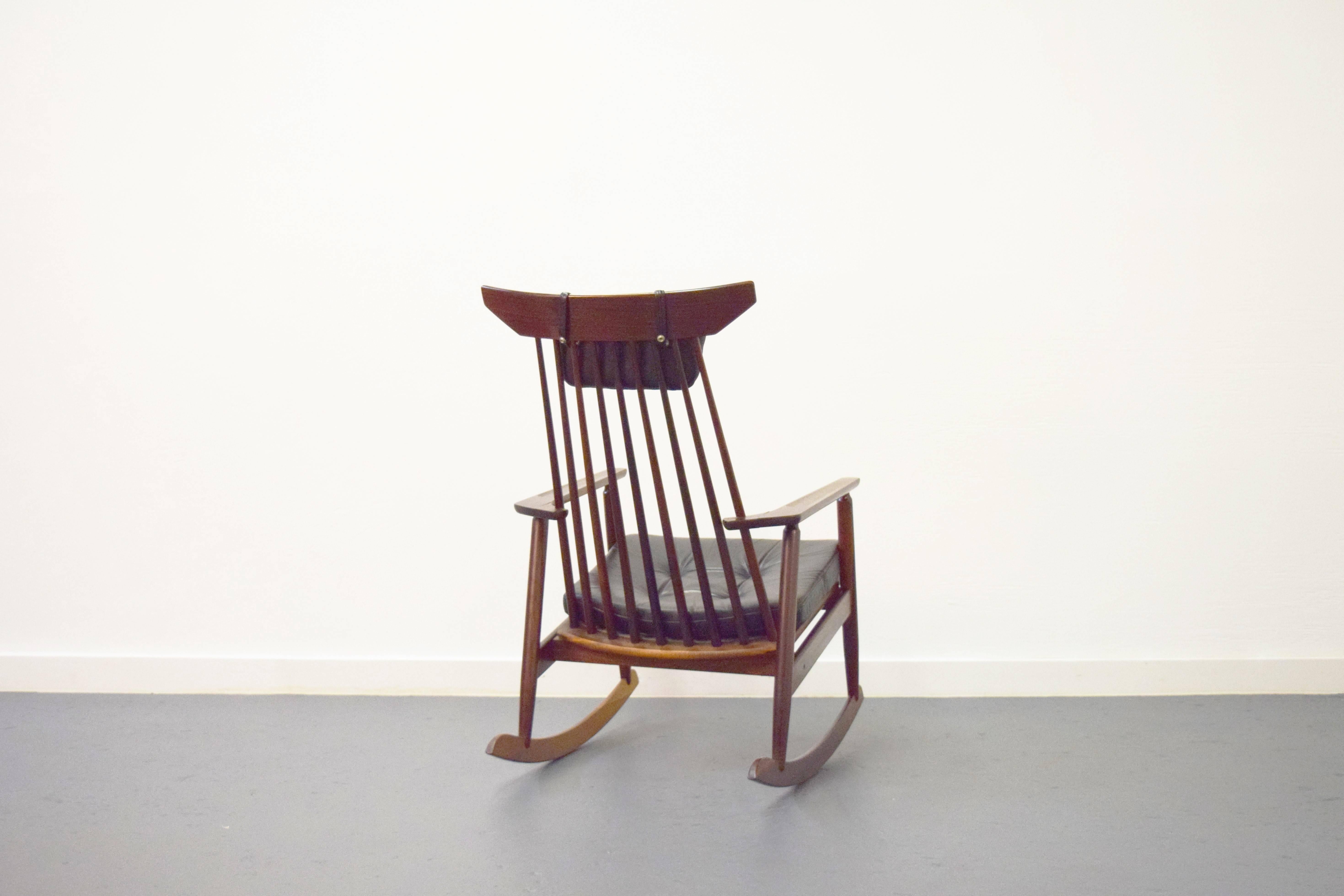 20th Century Danish Rosewood Rocking Chair