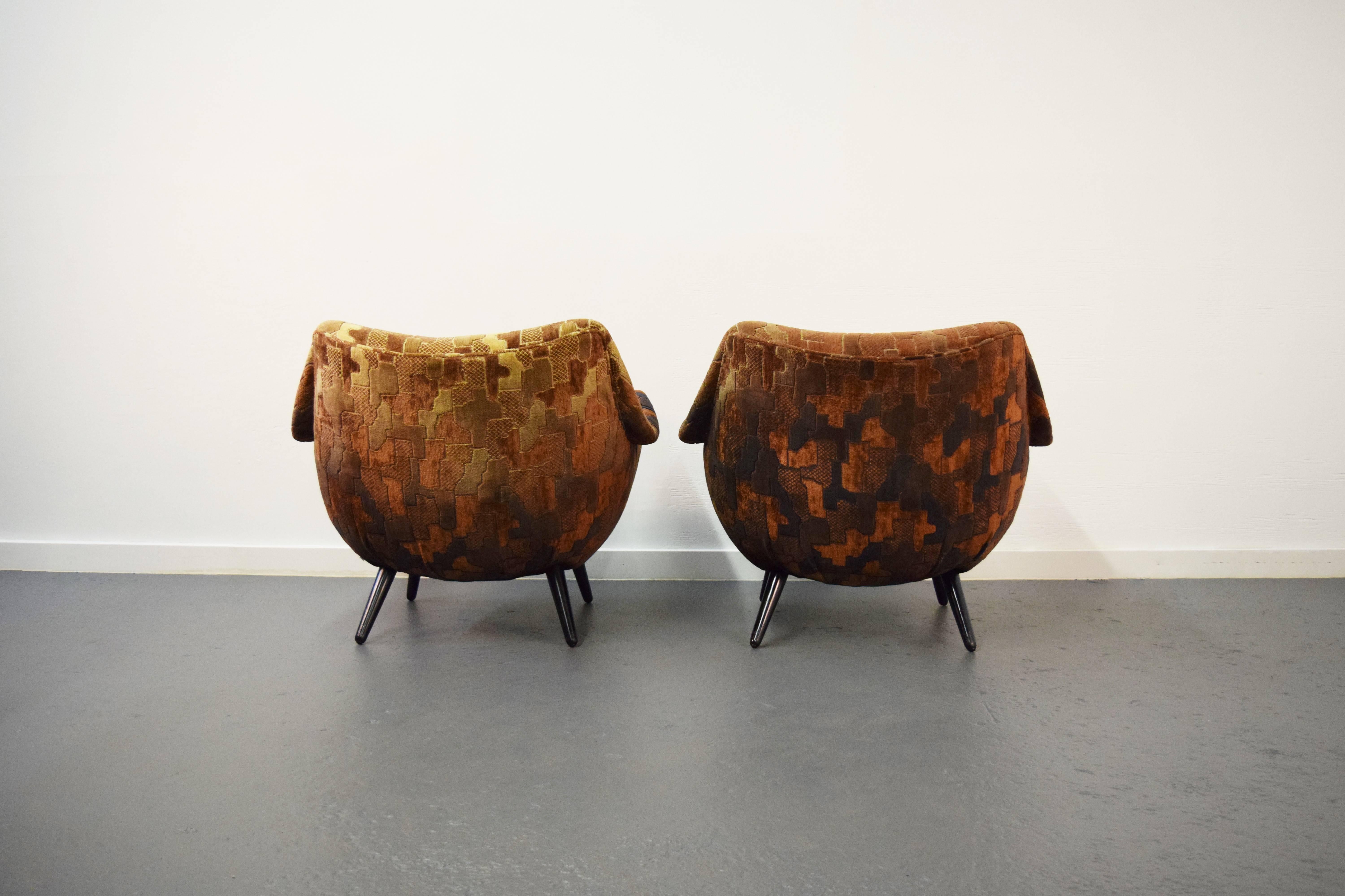 American Pair of Sculptural Lawrence Peabody Lounge Chairs