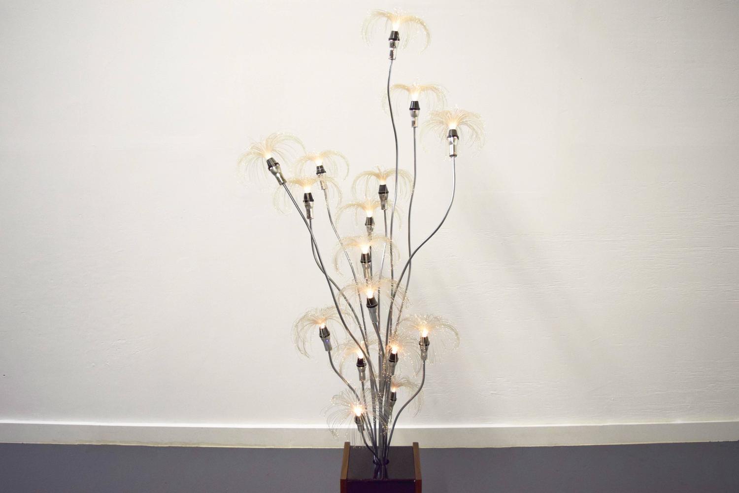 MidCentury Chrome Fiber Optic Floor Lamp For Sale at 1stdibs