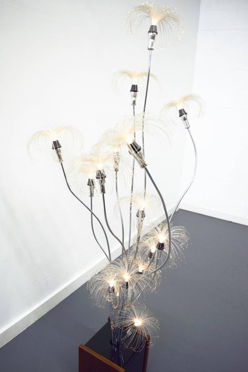 MidCentury Chrome Fiber Optic Floor Lamp For Sale at 1stDibs