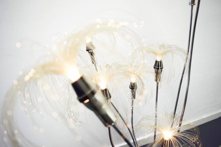 MidCentury Chrome Fiber Optic Floor Lamp For Sale at 1stDibs