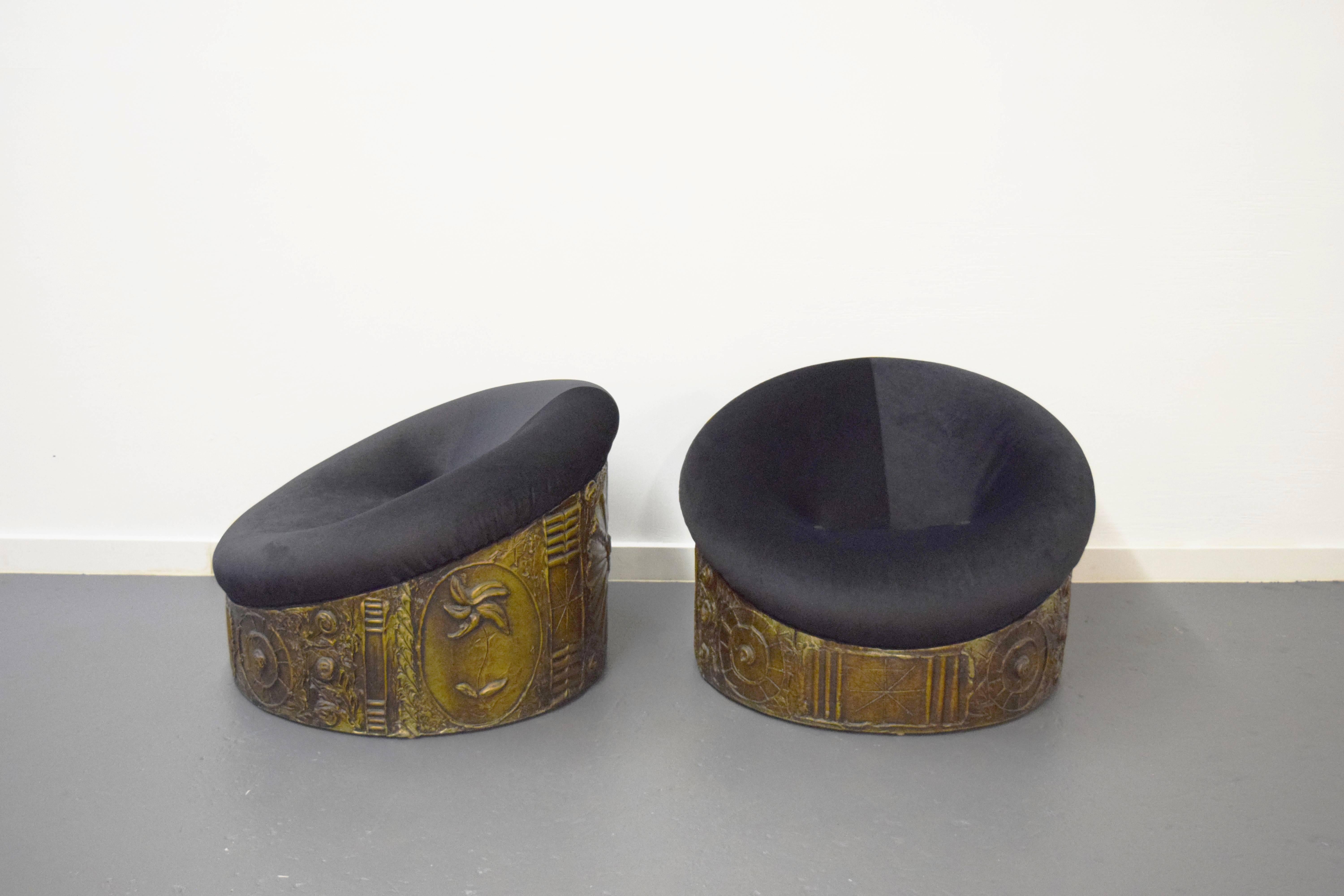 20th Century Pair of Adrian Pearsall Brutalist Lounge Chairs