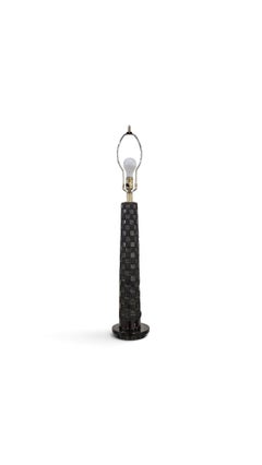 Large Lee Rosen for Design Technics Gunmetal Glaze Table Lamp