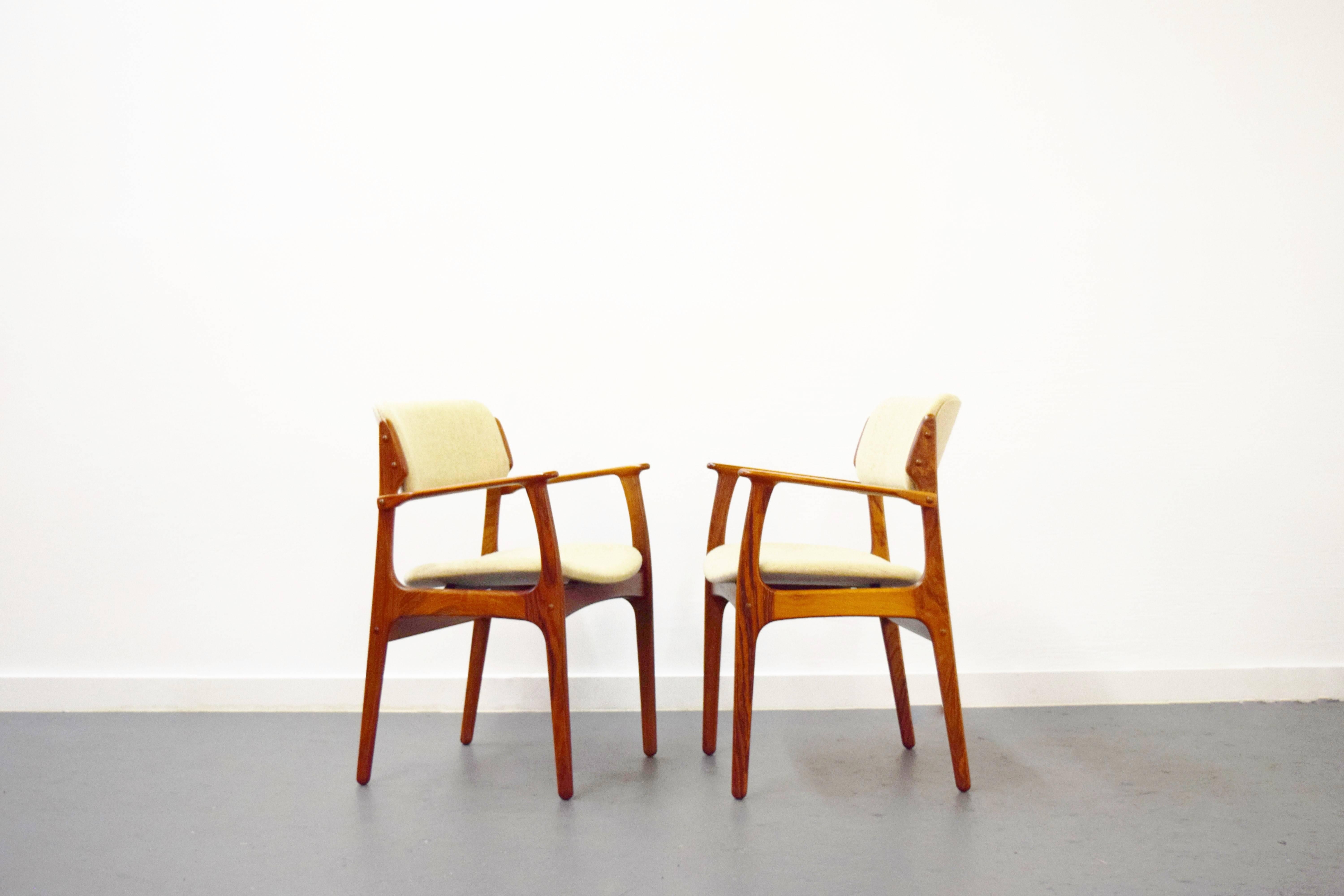 Set of eight rosewood dining chairs by Erik Buck.