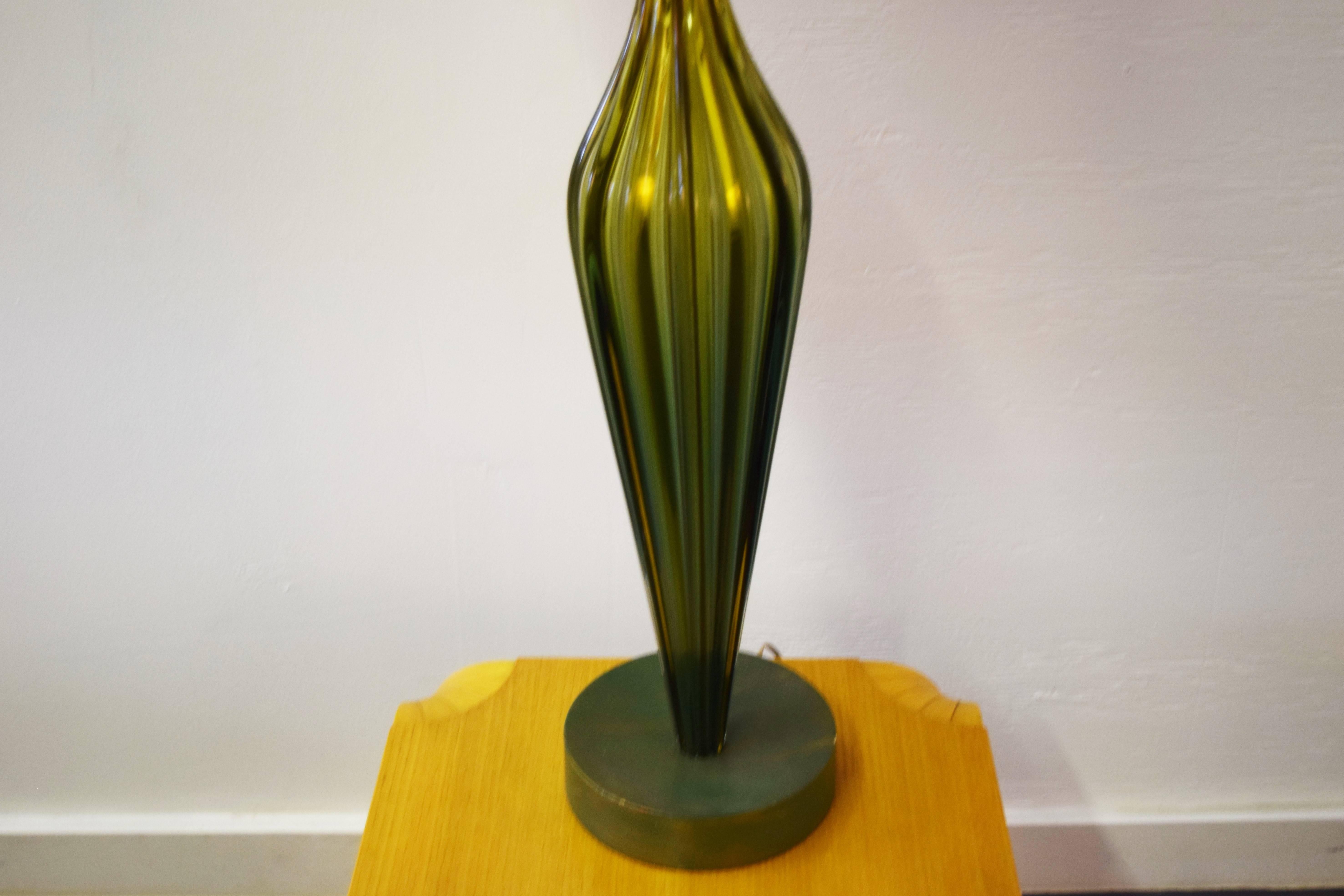 Mid-Century Modern Large Camer Murano Table Lamp For Sale